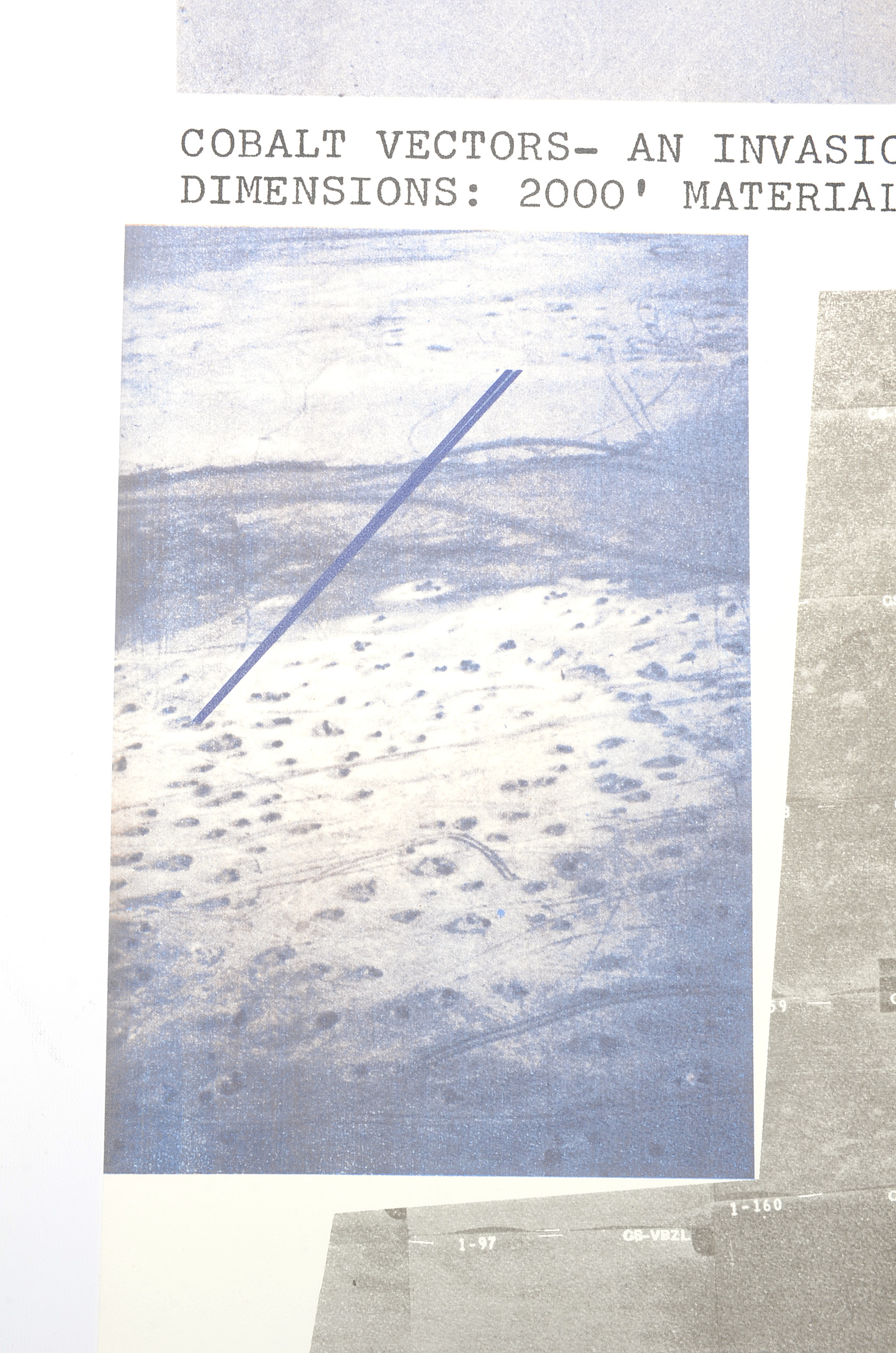 Dennis Oppenheim Signed Limited Edition Lithograph "Blue Vectors - an Invasion"