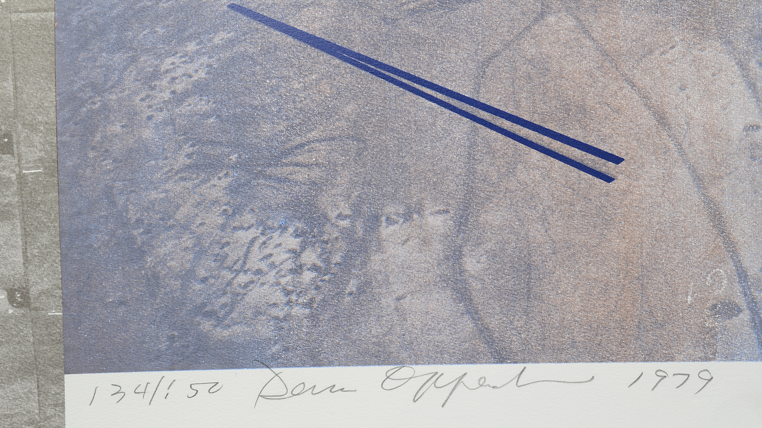 Dennis Oppenheim Signed Limited Edition Lithograph "Blue Vectors - an Invasion"