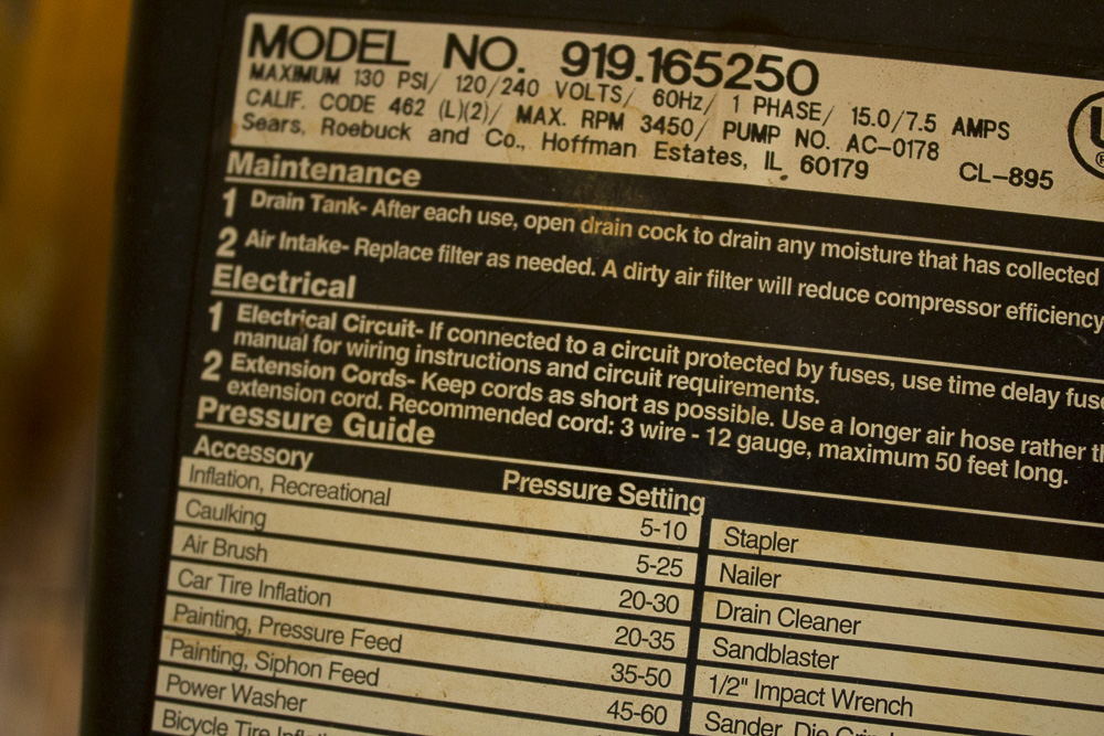 Craftsman 5HP 25Gal Air Compressor