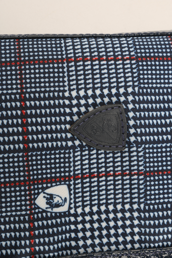 Tonino Lamborghini Blue and White Plaid Luggage Cases