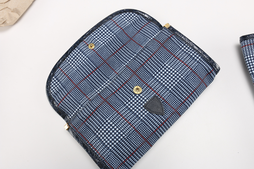 Tonino Lamborghini Blue and White Plaid Luggage Cases
