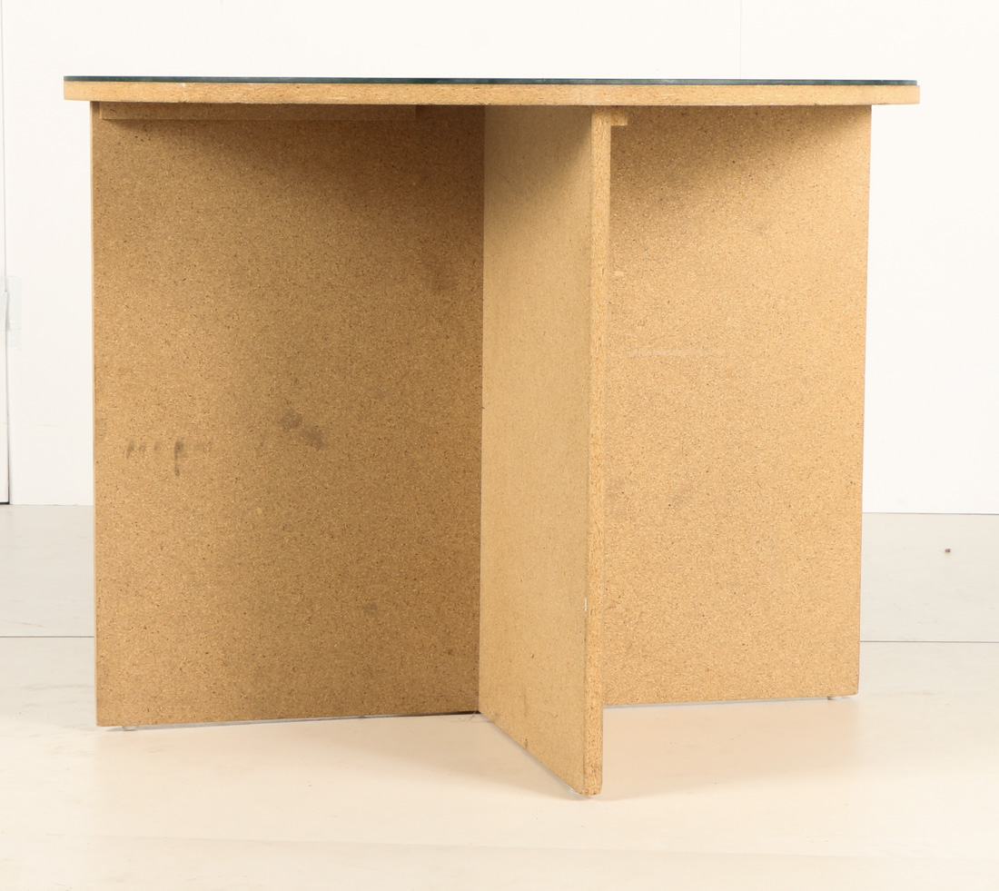 Particle Board Table With Glass Top