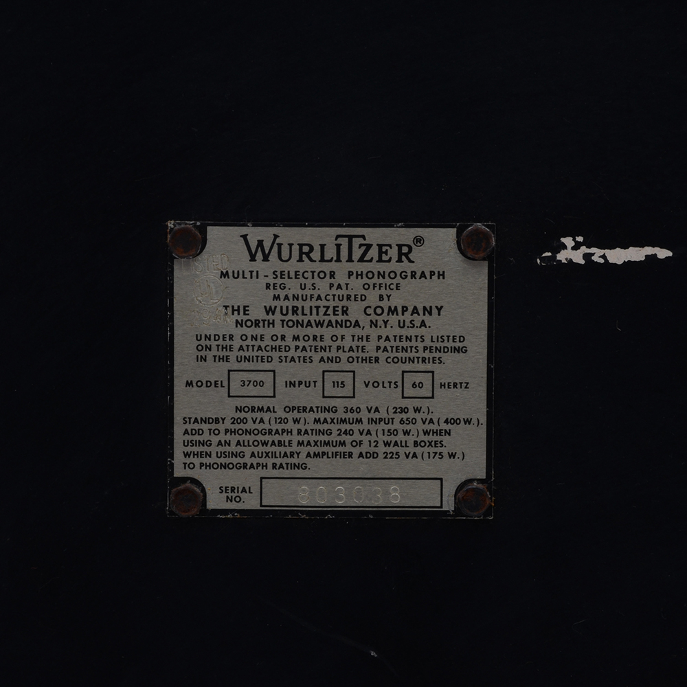 Wurlitzer "Americana" Vinyl Jukebox c. 1970s with Records and Accessories