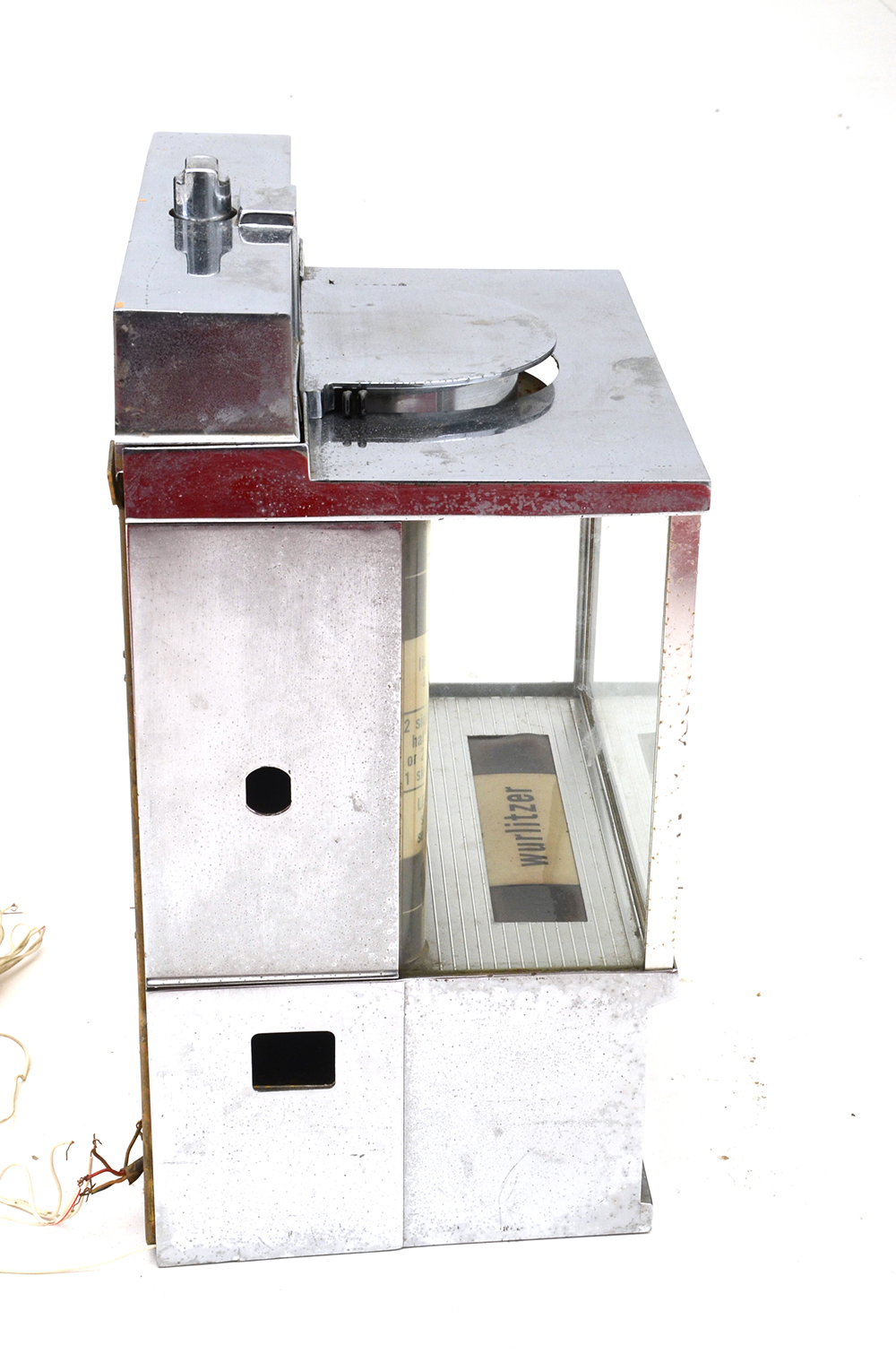 Wurlitzer "Americana" Vinyl Jukebox c. 1970s with Records and Accessories