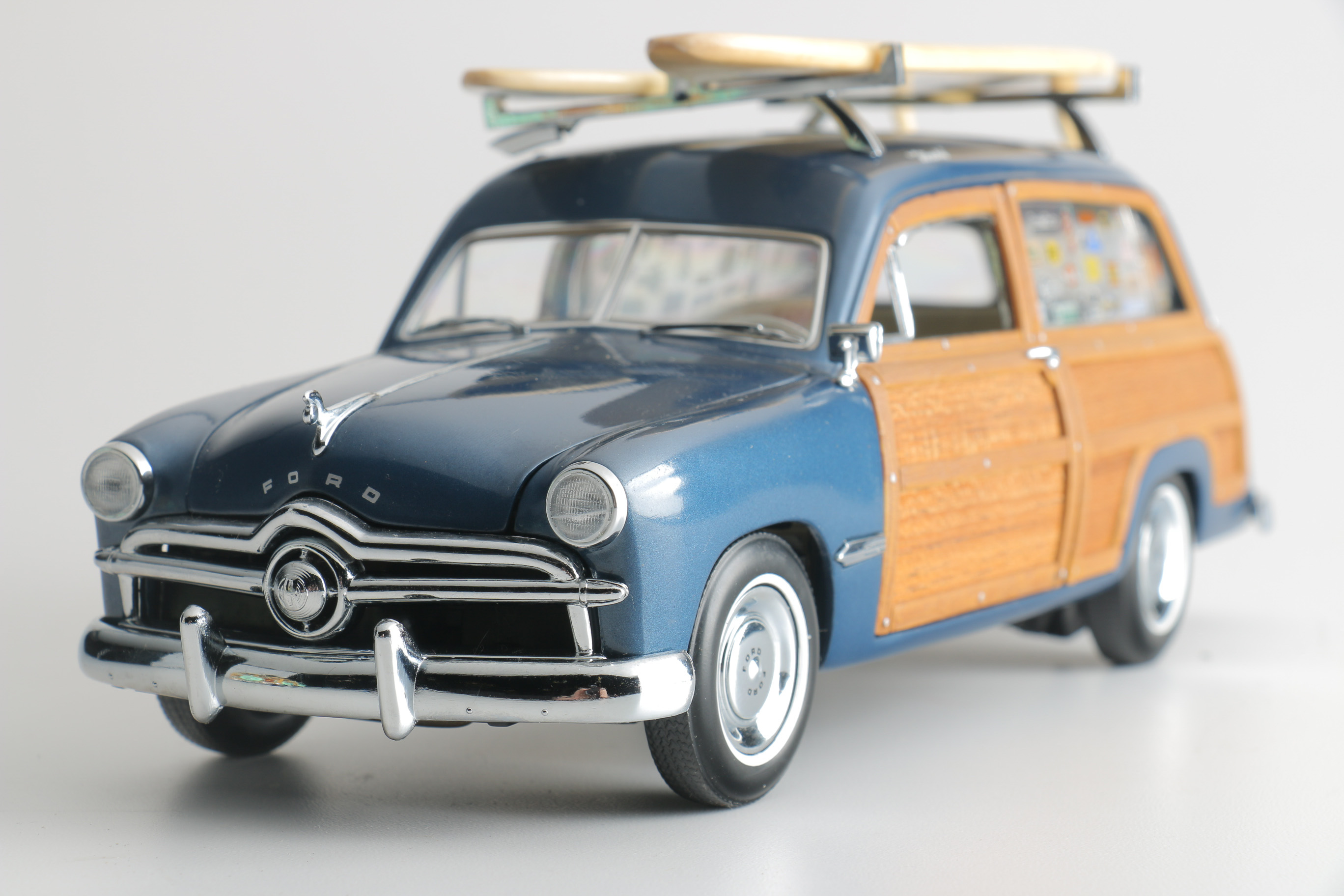 Pair of Die-Cast 1940s Ford Woodie Surfing Replicas