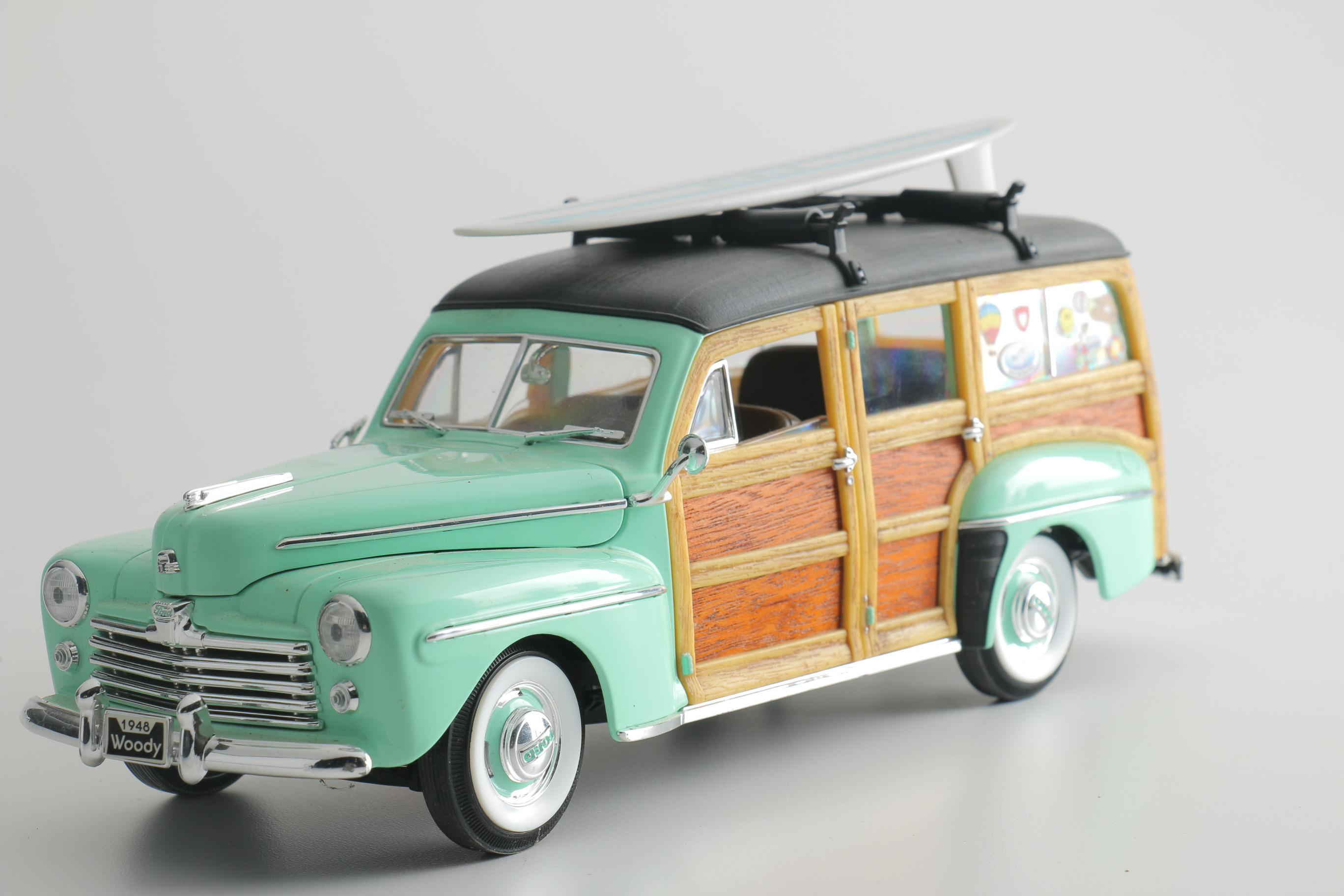 Pair of Die-Cast 1940s Ford Woodie Surfing Replicas