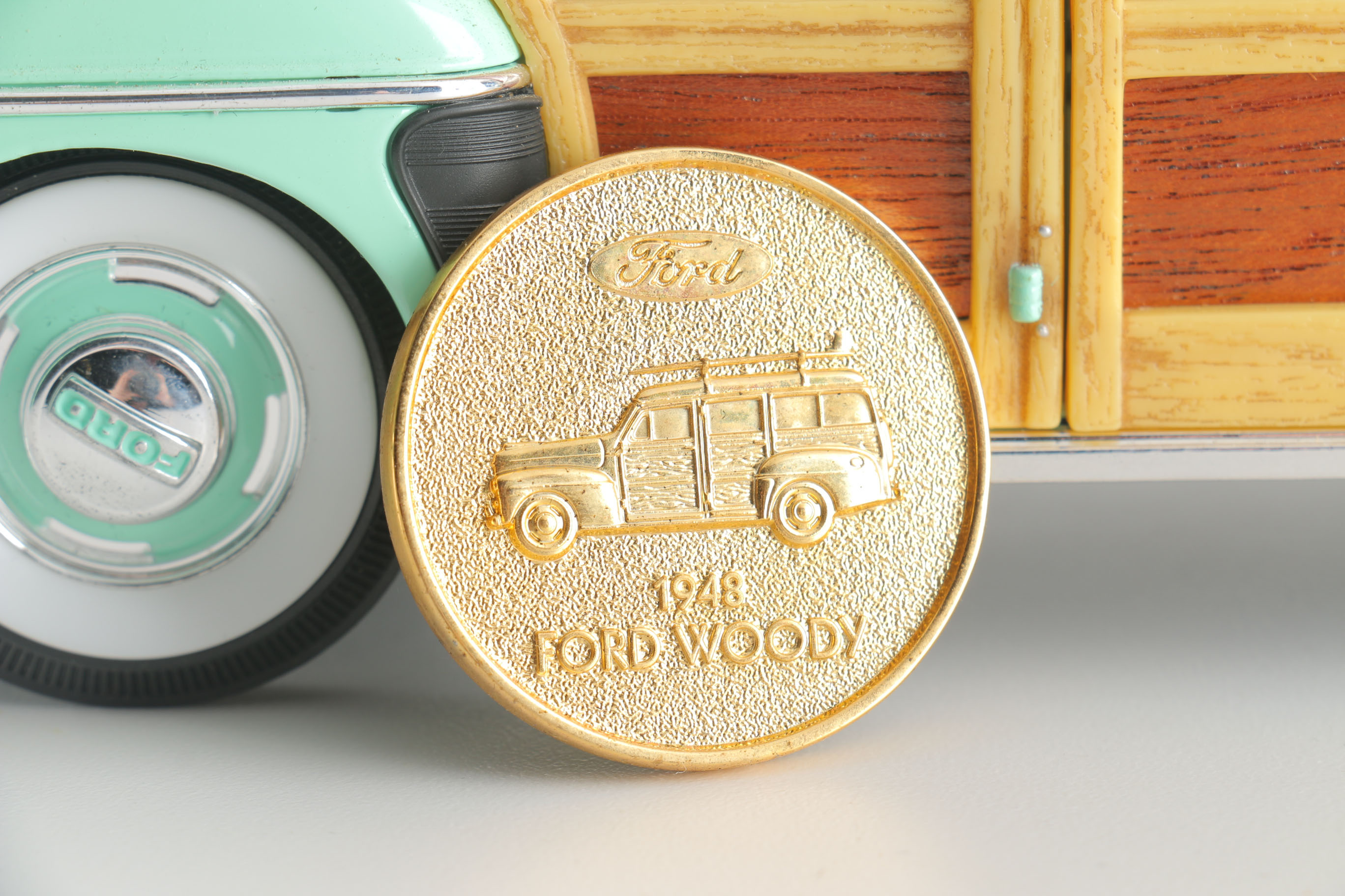 Pair of Die-Cast 1940s Ford Woodie Surfing Replicas