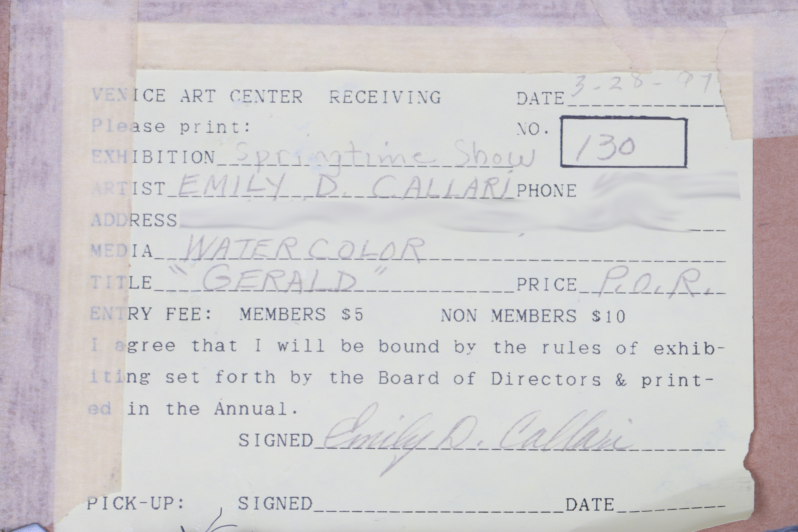 Emily Callari Watercolor Portrait of Man "Gerald"