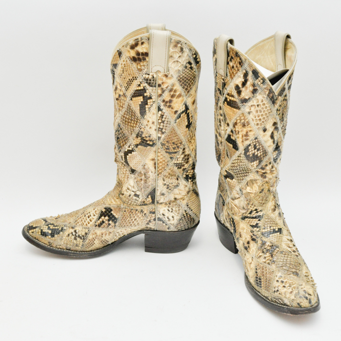 Justin Boots 100th Platinum Anniversary Snakeskin Cowboy Boots
