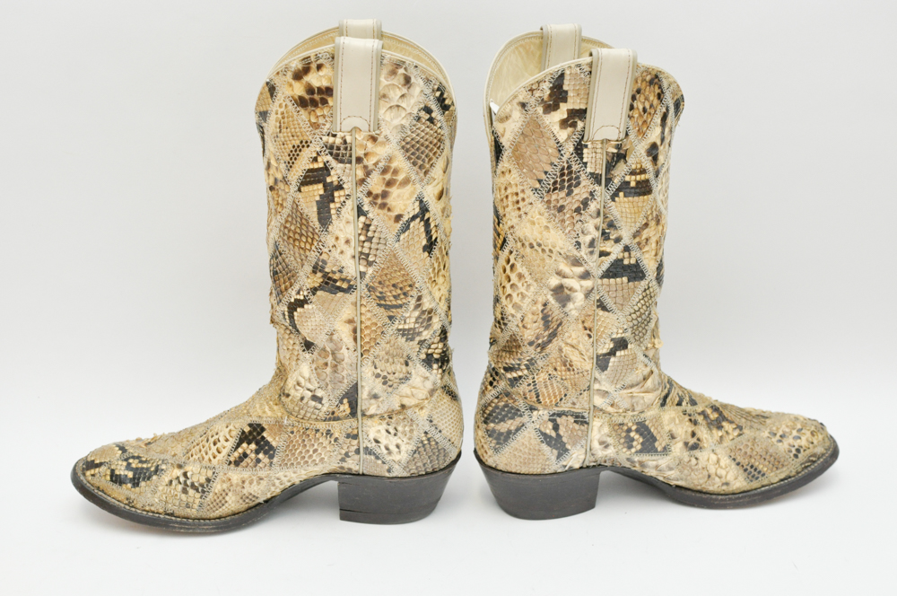 Justin Boots 100th Platinum Anniversary Snakeskin Cowboy Boots