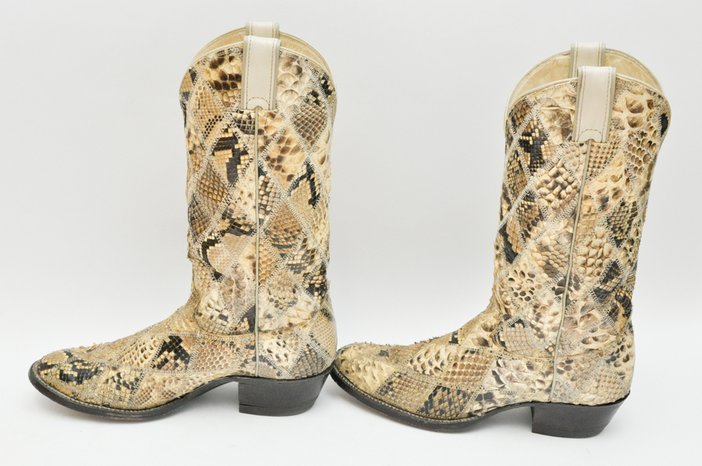 Justin Boots 100th Platinum Anniversary Snakeskin Cowboy Boots