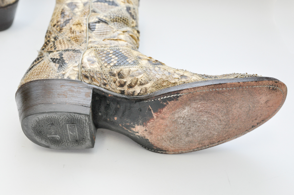 Justin Boots 100th Platinum Anniversary Snakeskin Cowboy Boots