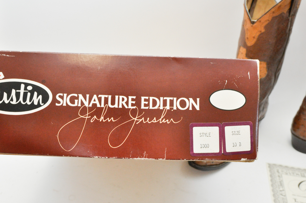 Justin Signature Edition Signed Cowboy Boots with Diamond Inset