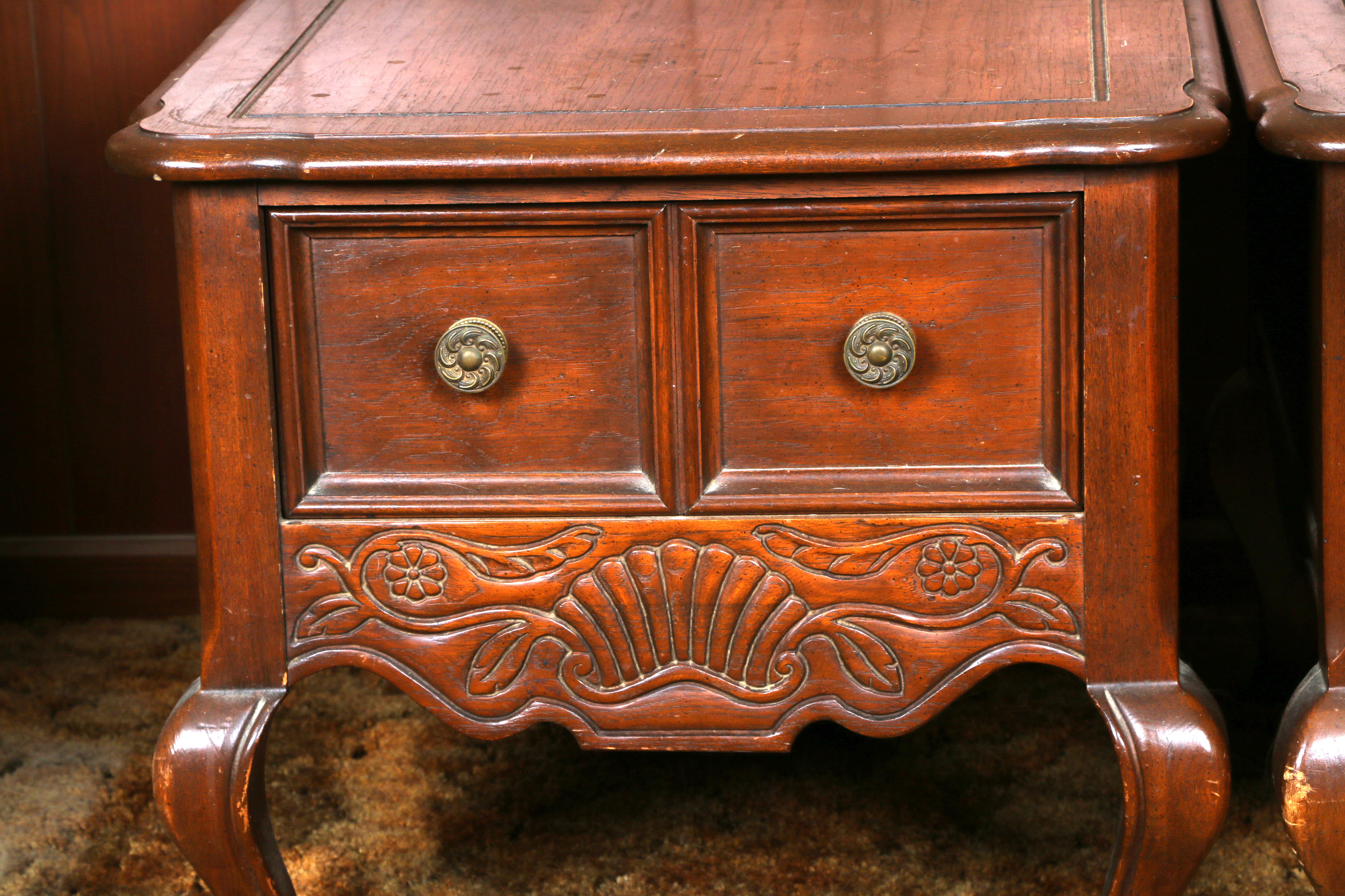 Vintage Provincial Louis XV Style Side Tables