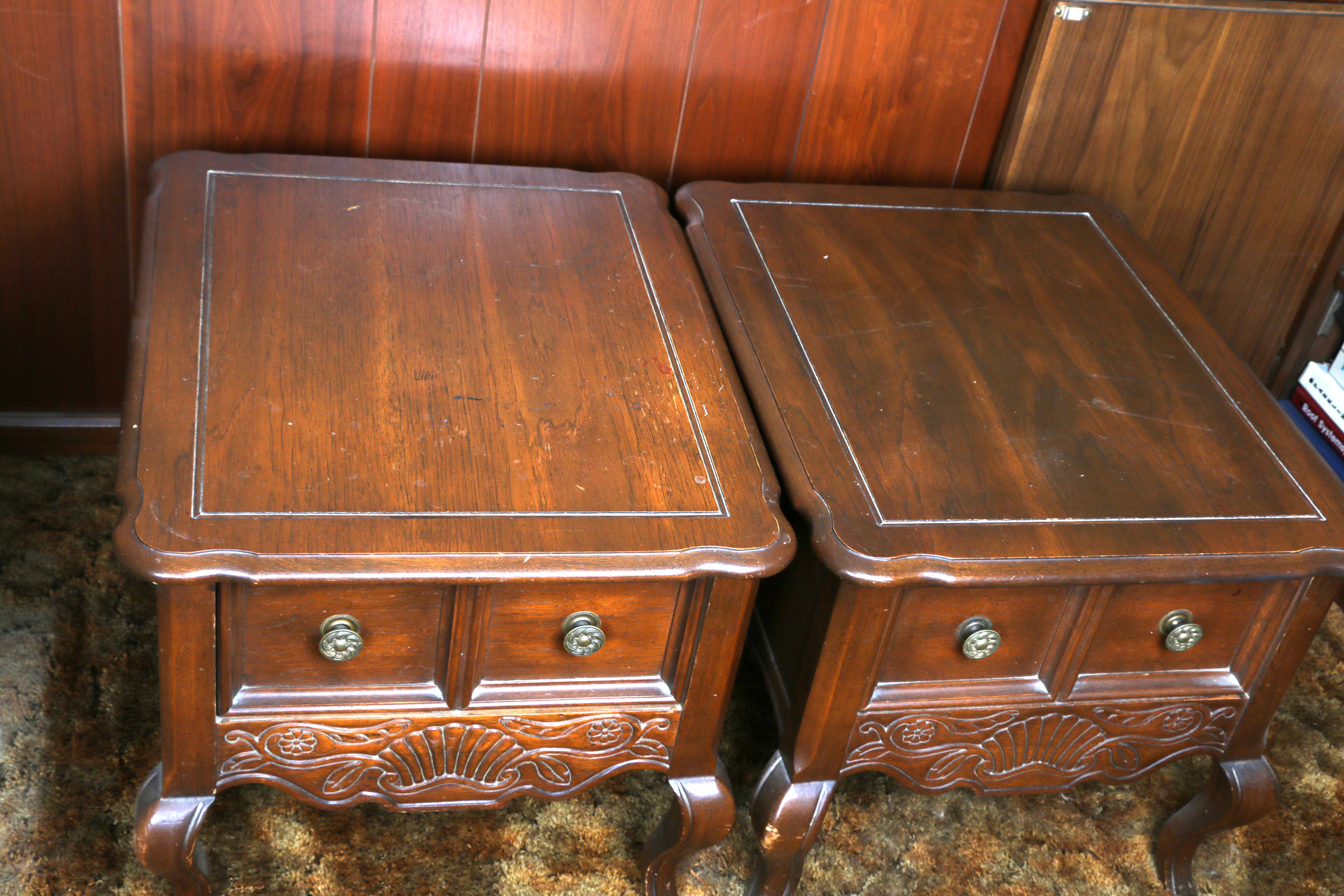 Vintage Provincial Louis XV Style Side Tables