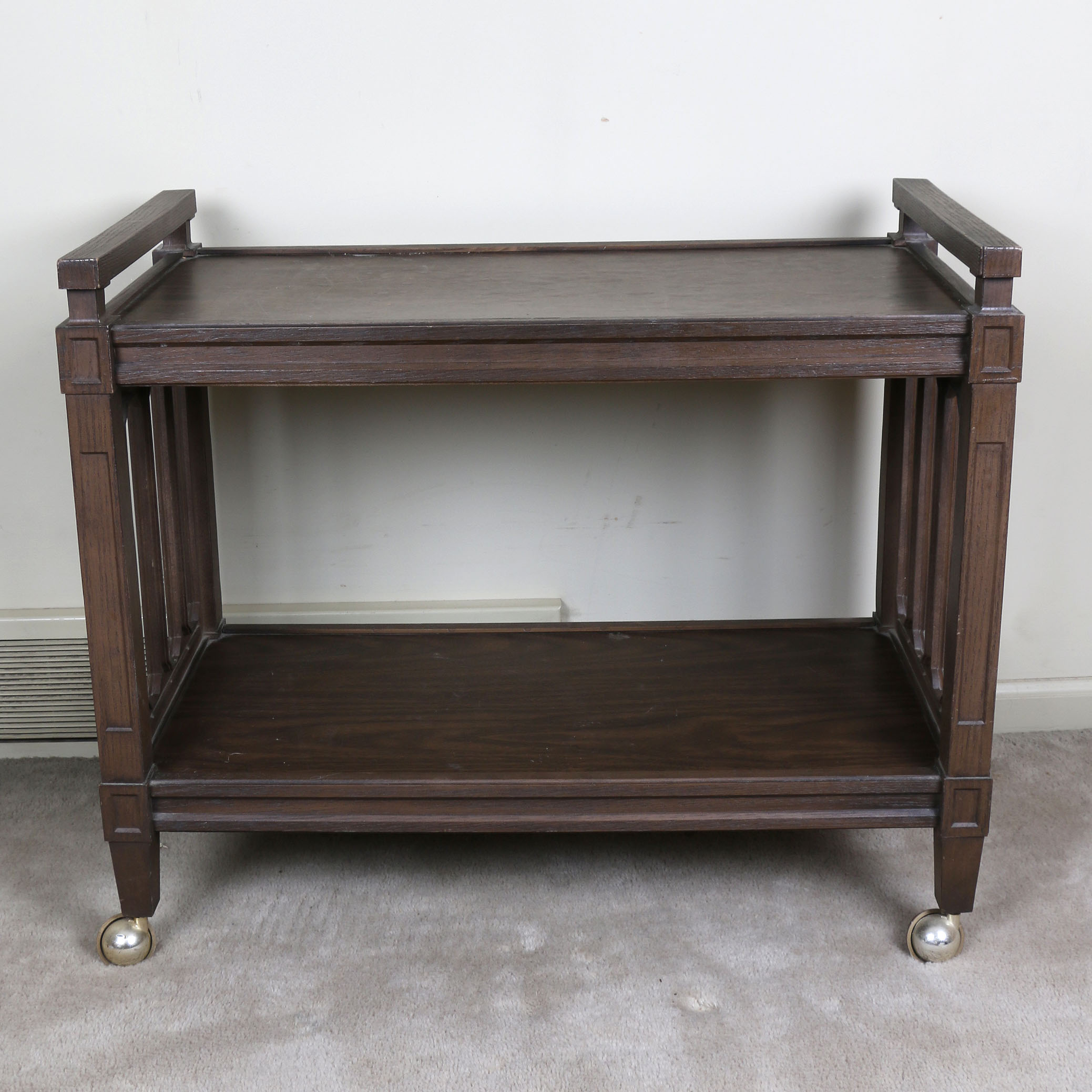 Vintage Two-Tier Rolling Side Table