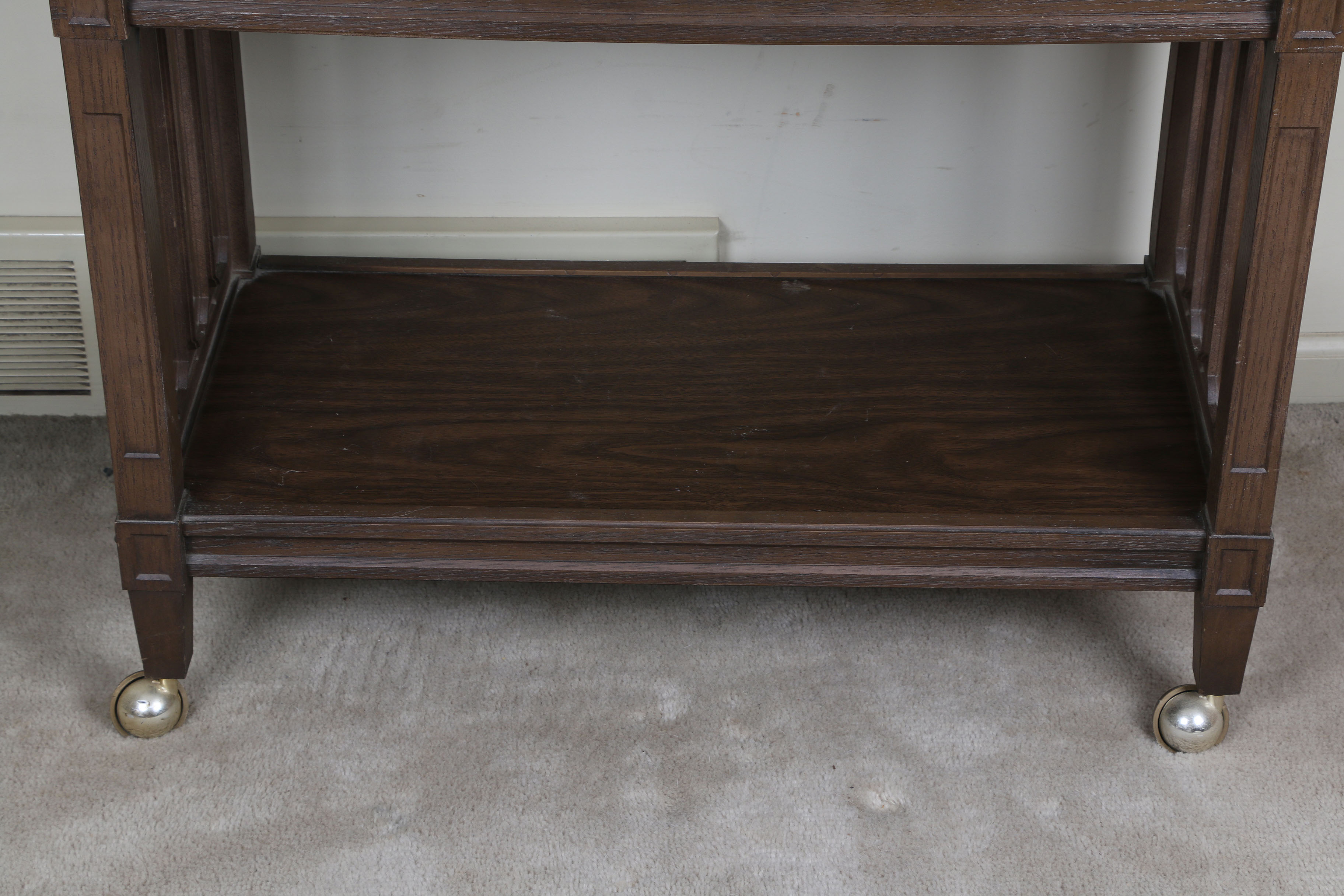 Vintage Two-Tier Rolling Side Table