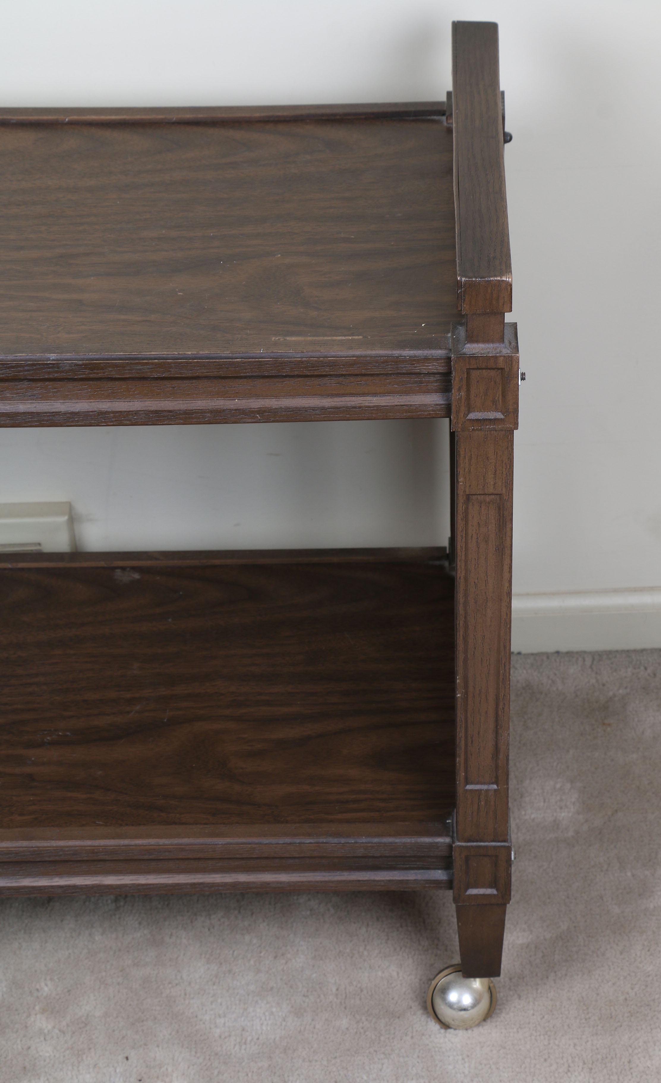 Vintage Two-Tier Rolling Side Table
