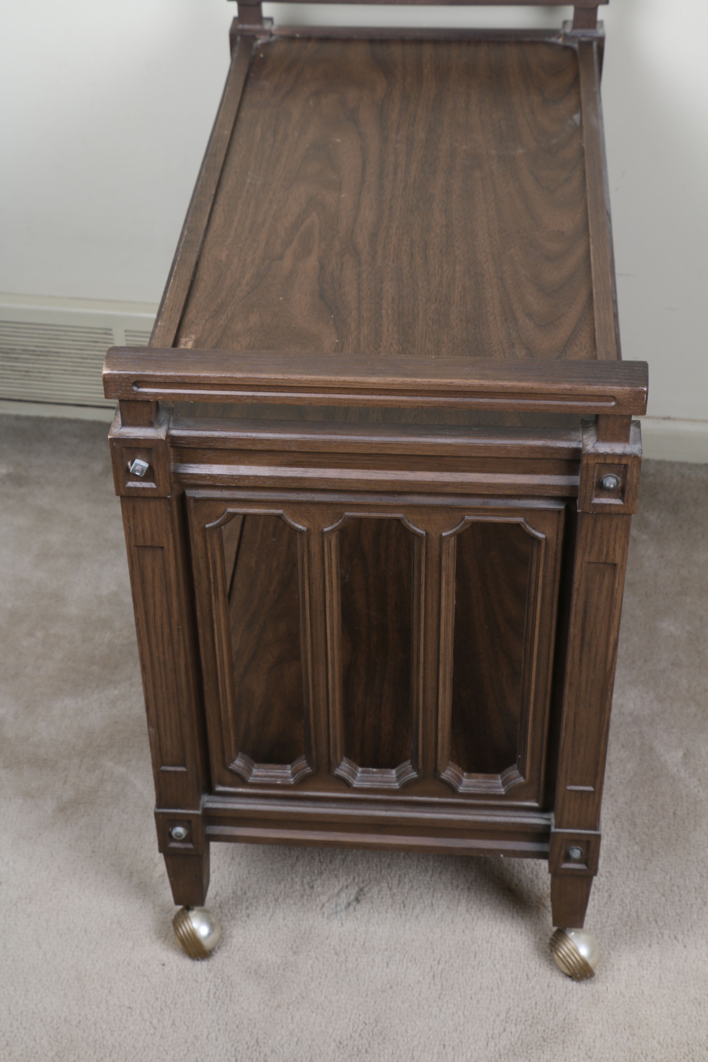 Vintage Two-Tier Rolling Side Table