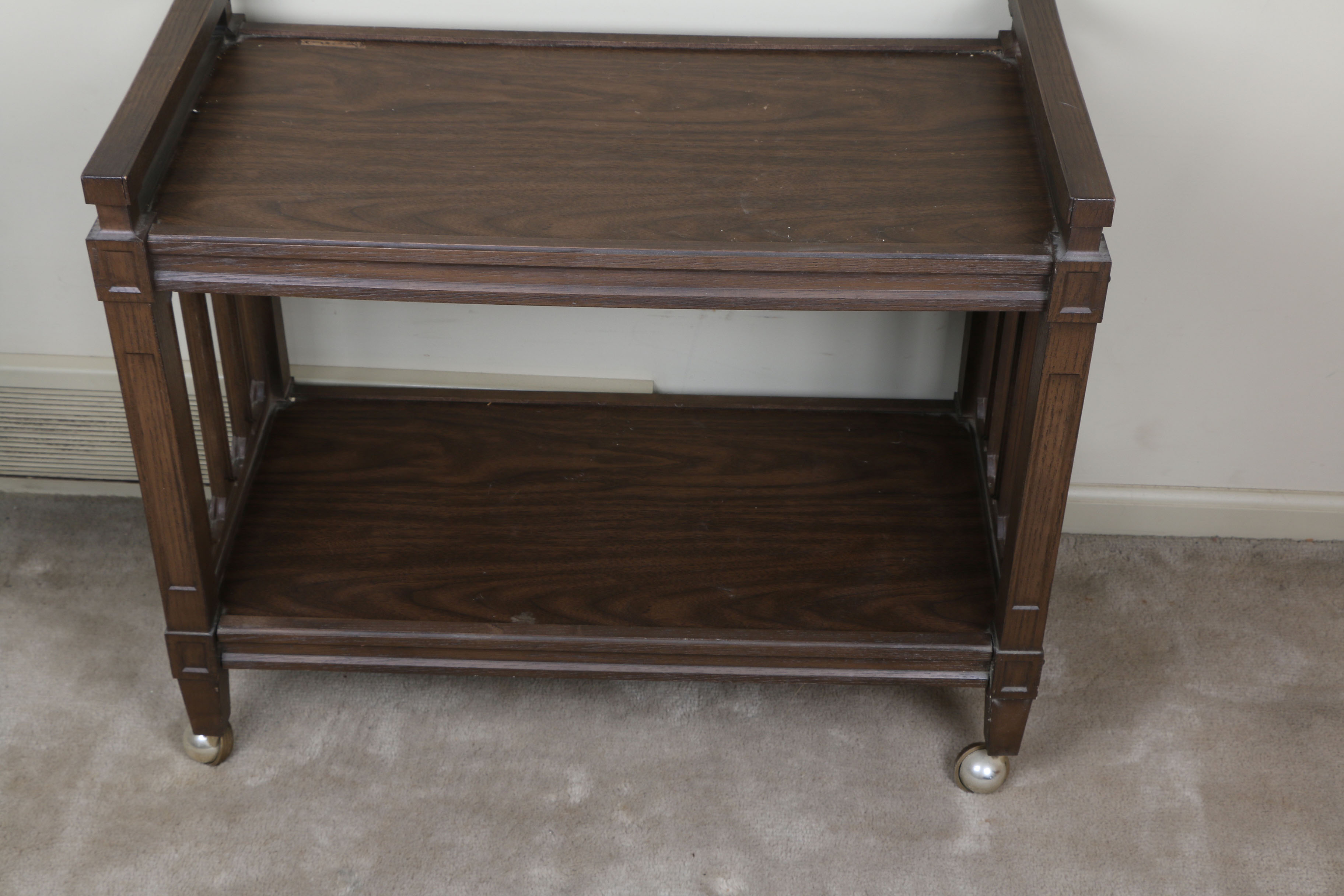 Vintage Two-Tier Rolling Side Table