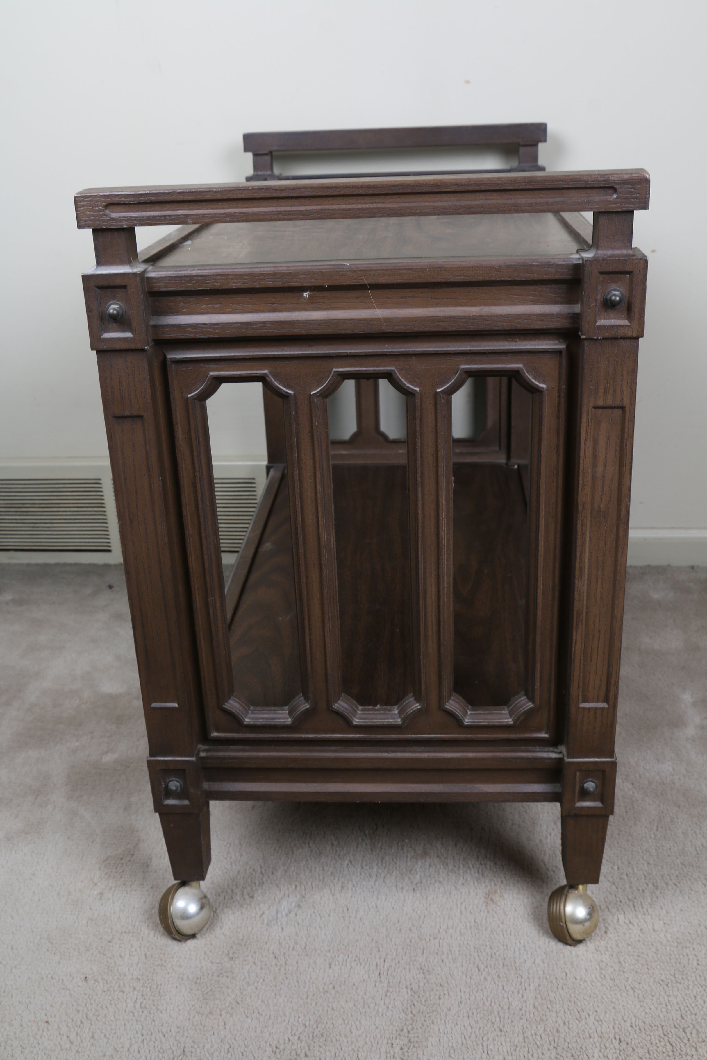 Vintage Two-Tier Rolling Side Table
