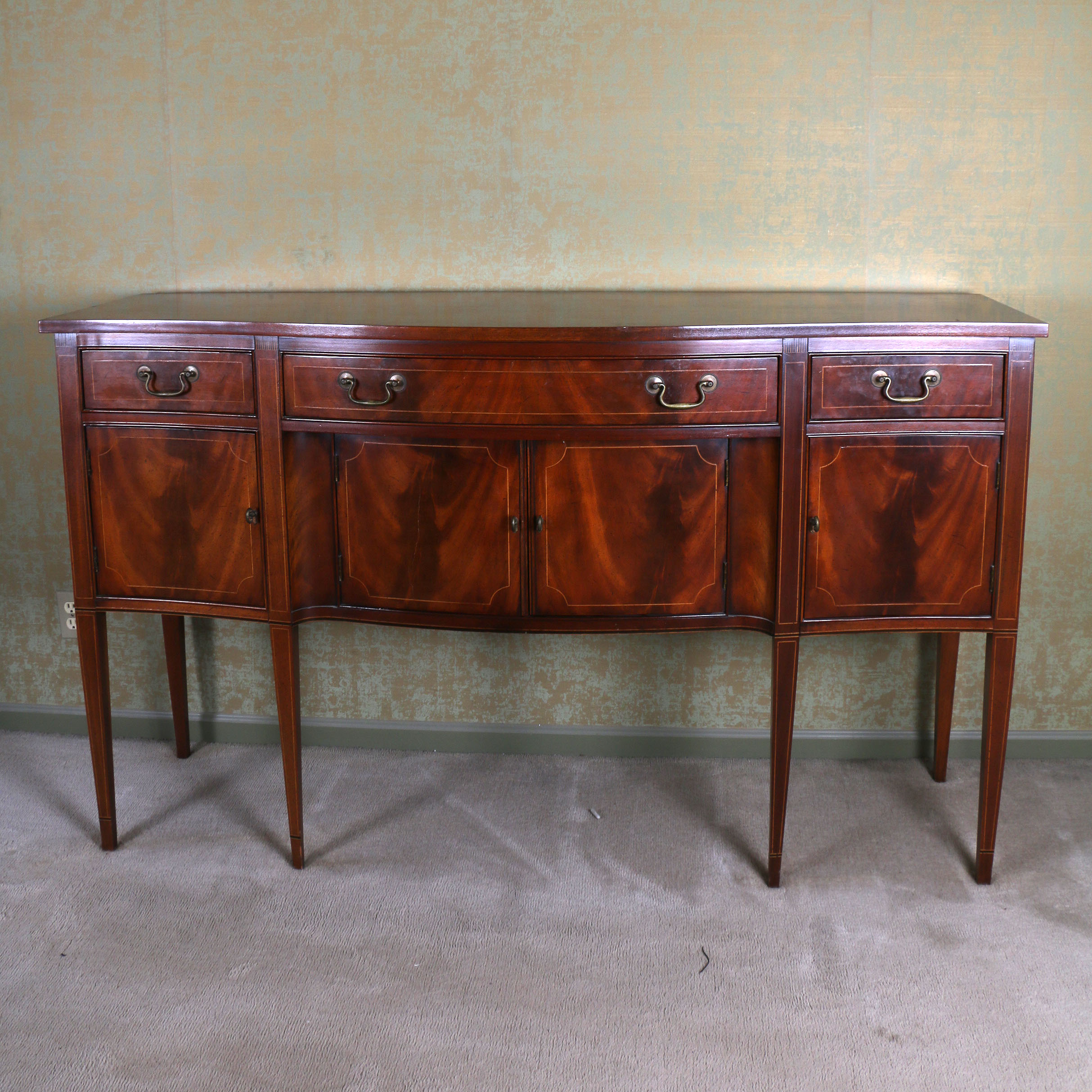 Vintage Hepplewhite Style Inlaid Sideboard