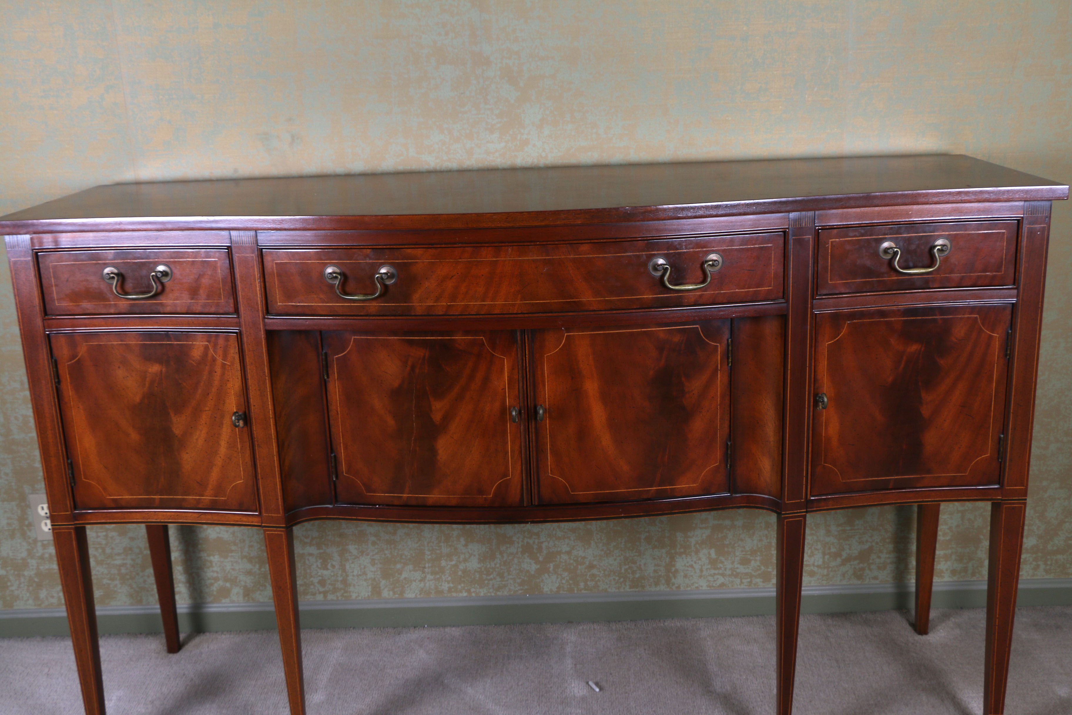 Vintage Hepplewhite Style Inlaid Sideboard
