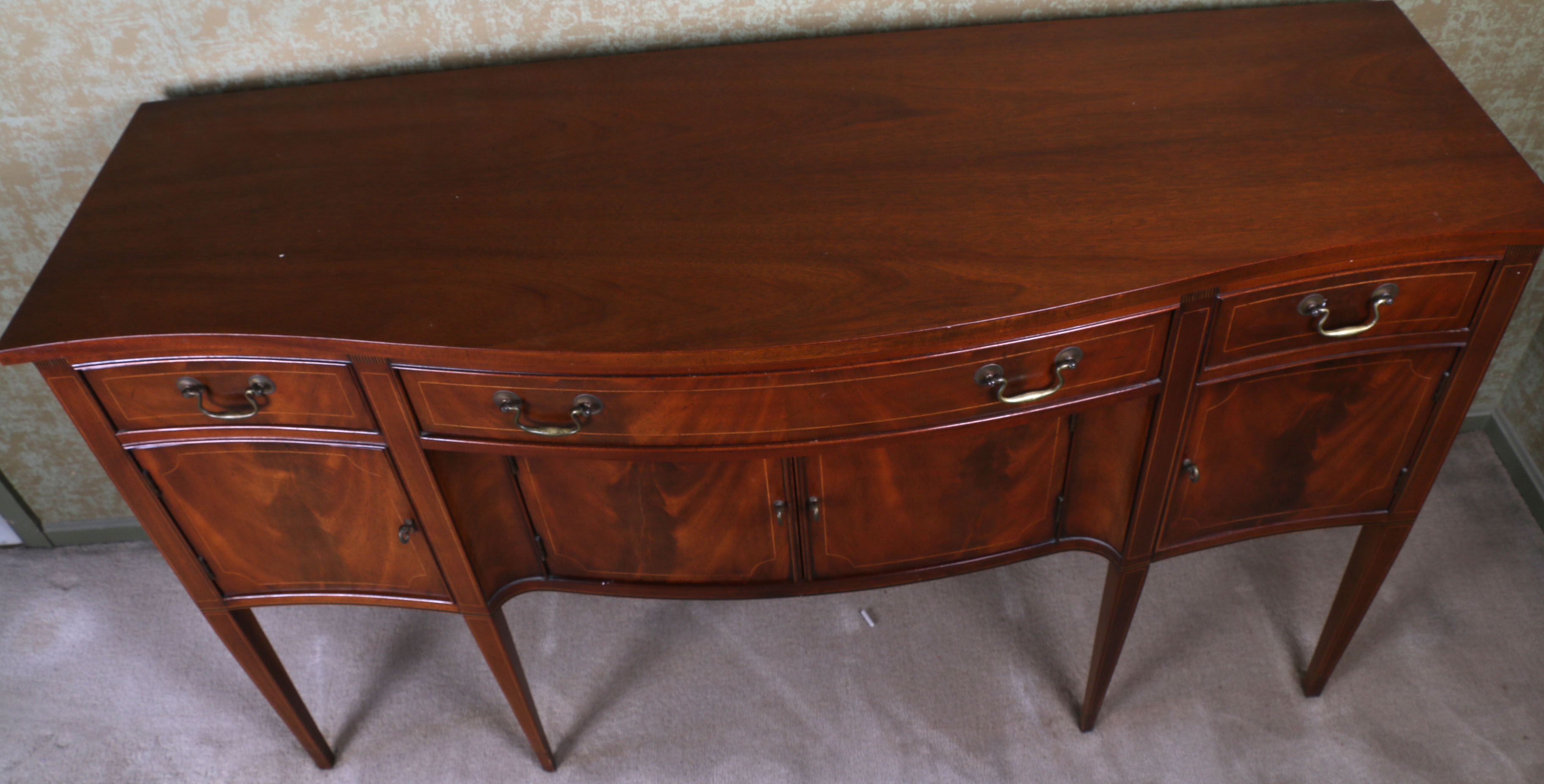 Vintage Hepplewhite Style Inlaid Sideboard