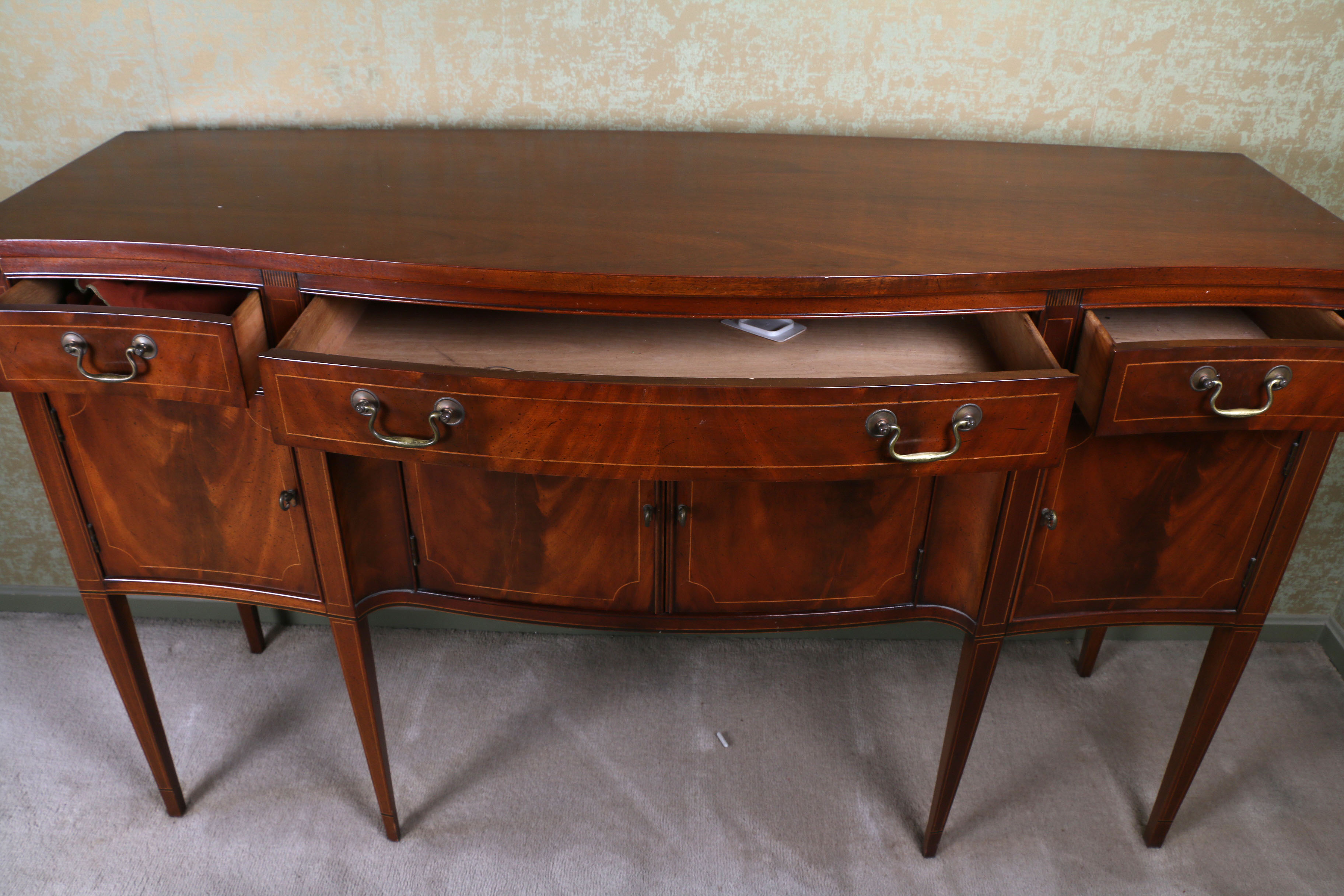 Vintage Hepplewhite Style Inlaid Sideboard