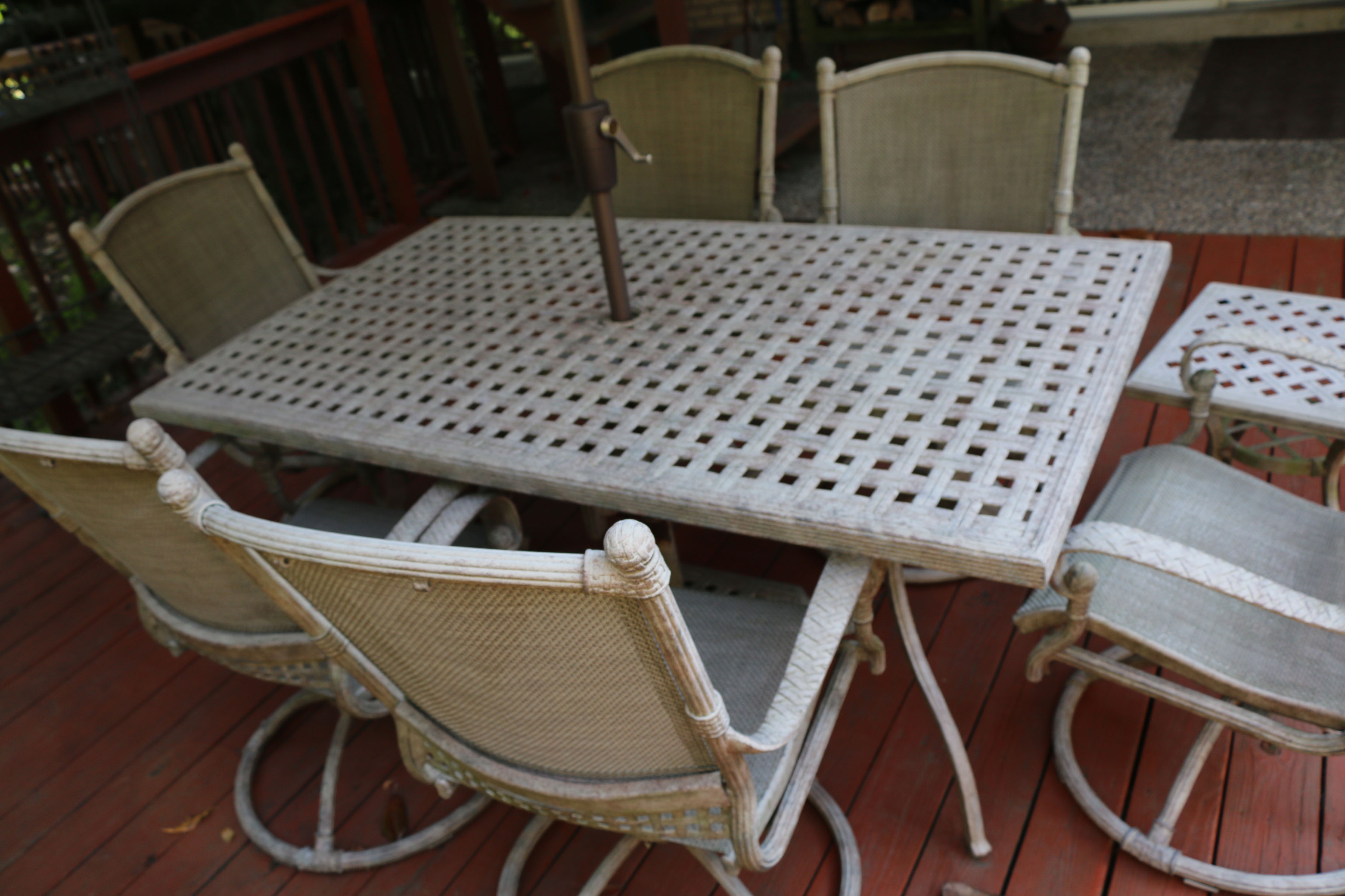 Early 21st Century Nine-Piece Patio Dining Set