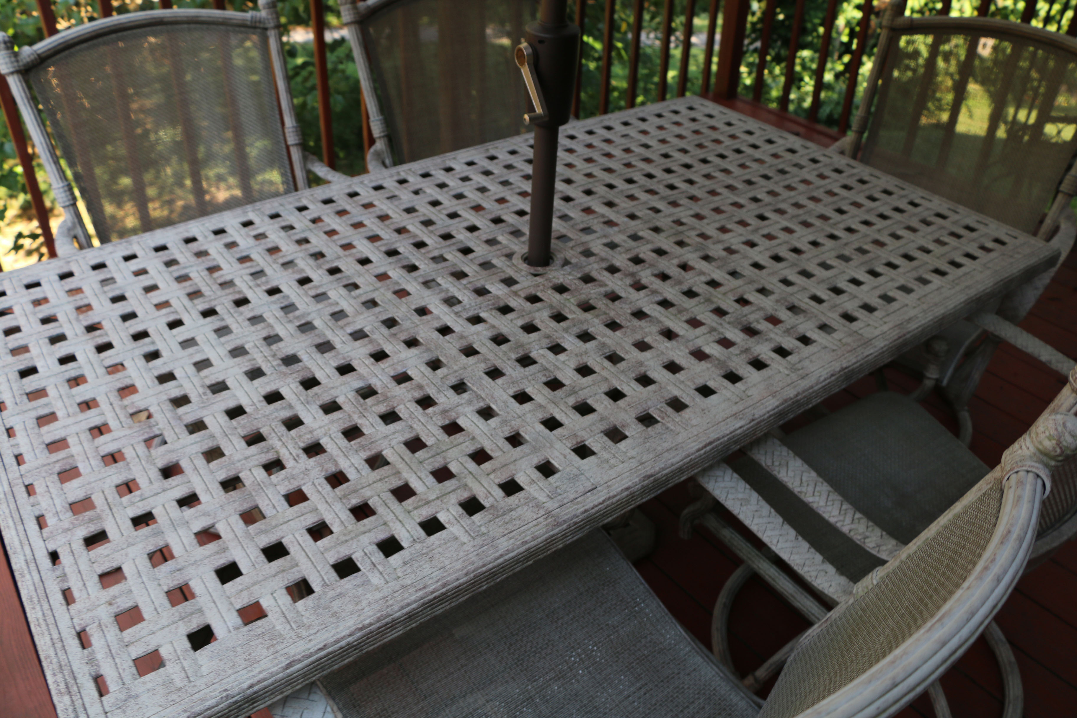 Early 21st Century Nine-Piece Patio Dining Set