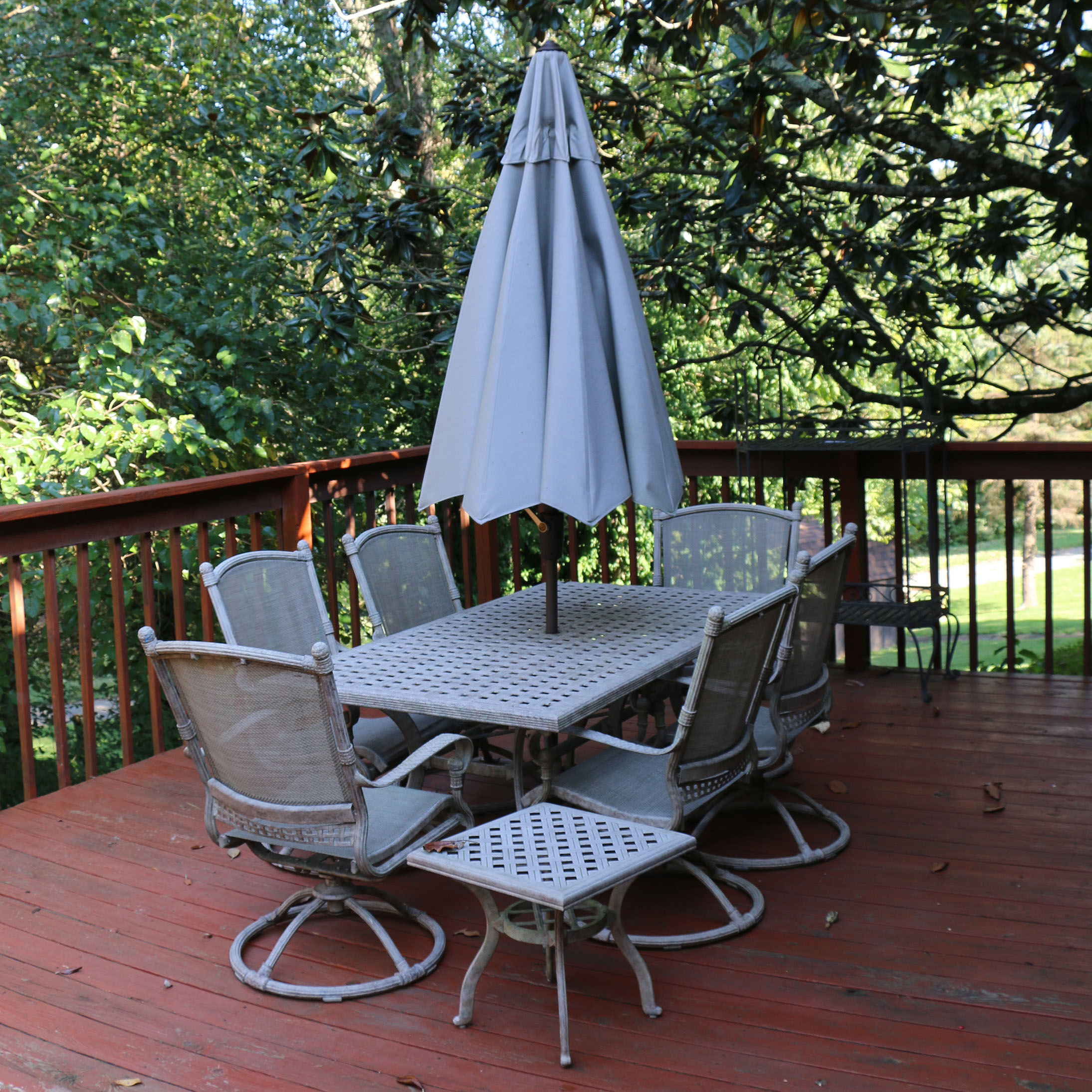 Early 21st Century Nine-Piece Patio Dining Set