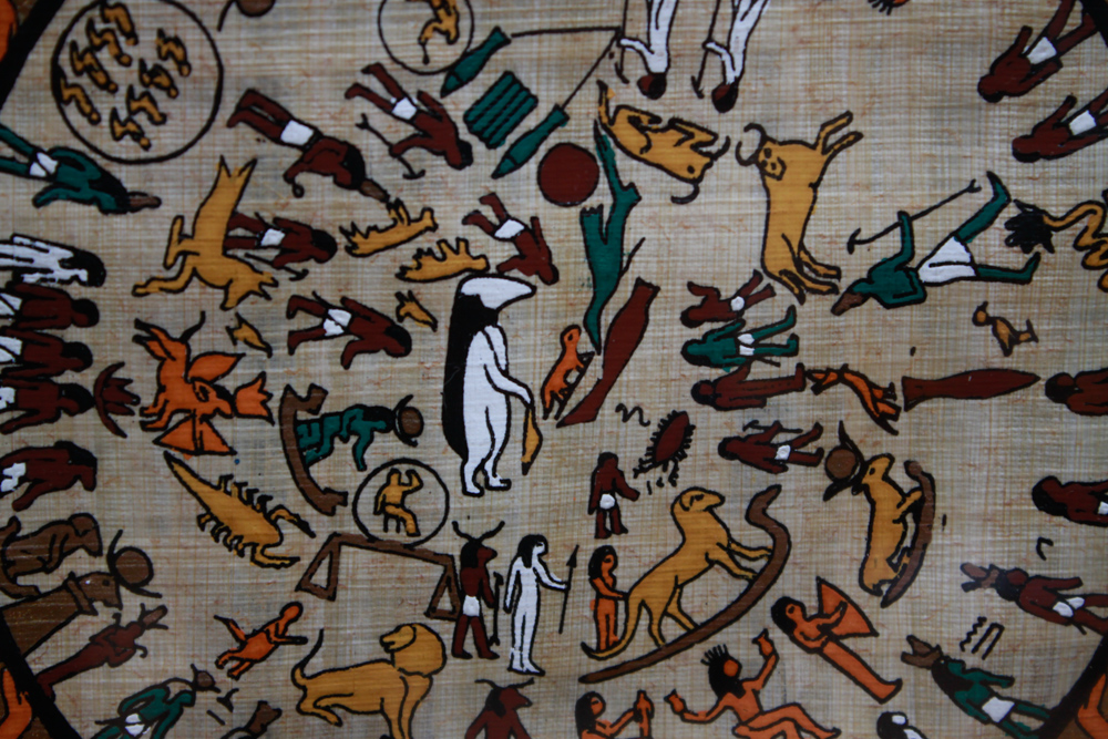 Egyptain Art Papyrus Painting of Dendera Zodiac