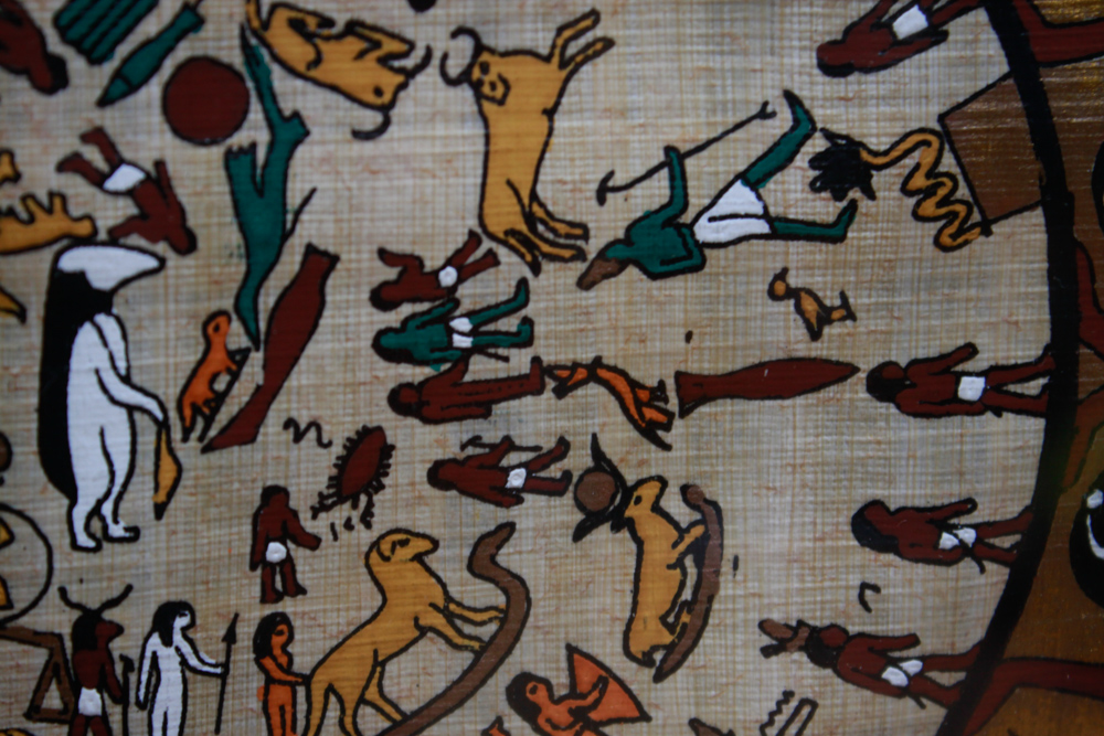 Egyptain Art Papyrus Painting of Dendera Zodiac