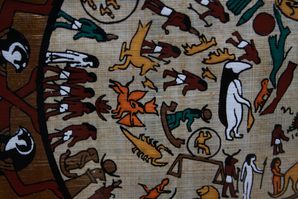 Egyptain Art Papyrus Painting of Dendera Zodiac