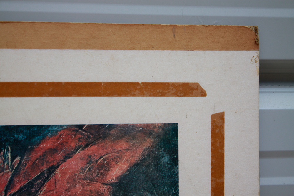 Vintage Offset Lithograph on Board After Chagall's "Fallen Angel"