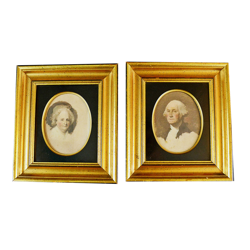 Framed George and Martha Washington Prints