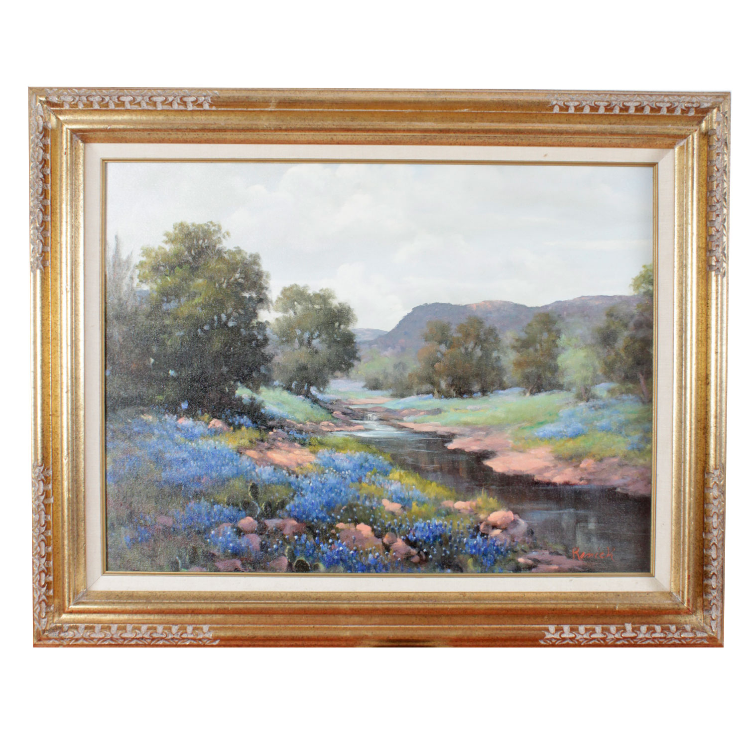 Texas Bluebonnet Landscape Painting by Pat Renick