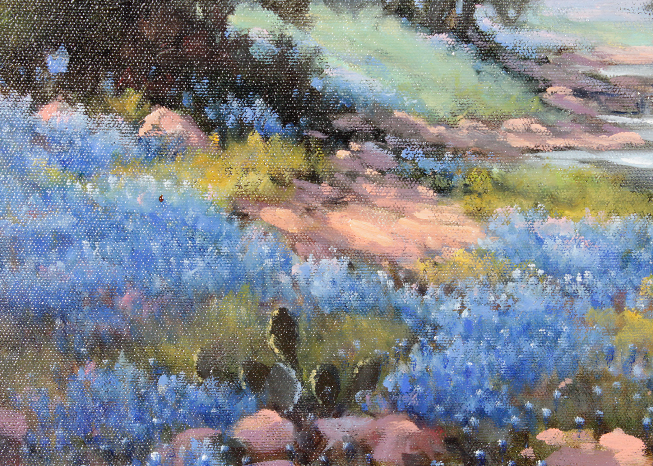 Texas Bluebonnet Landscape Painting by Pat Renick