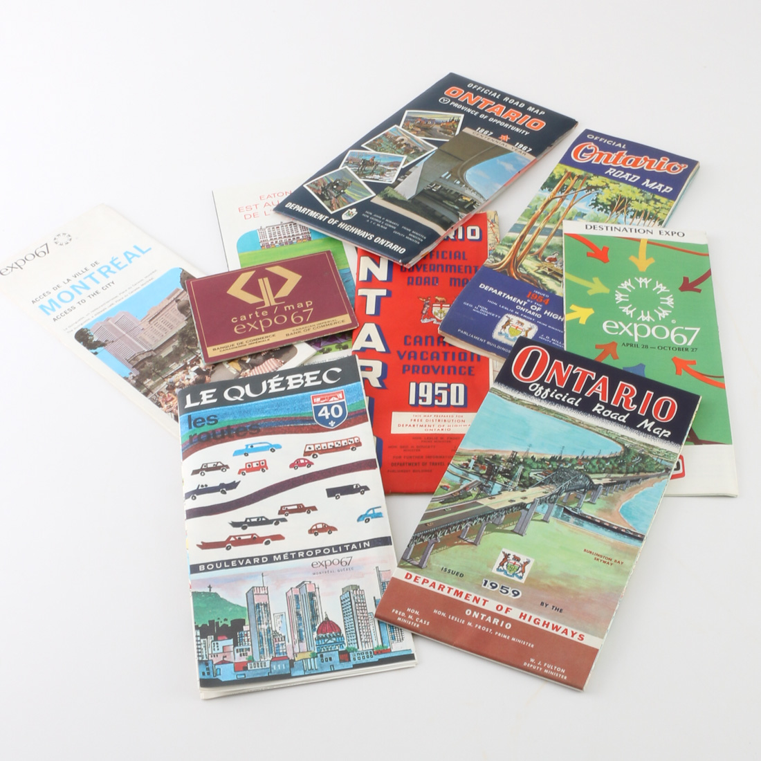 Vintage Ontario, Montréal and Quebec Maps