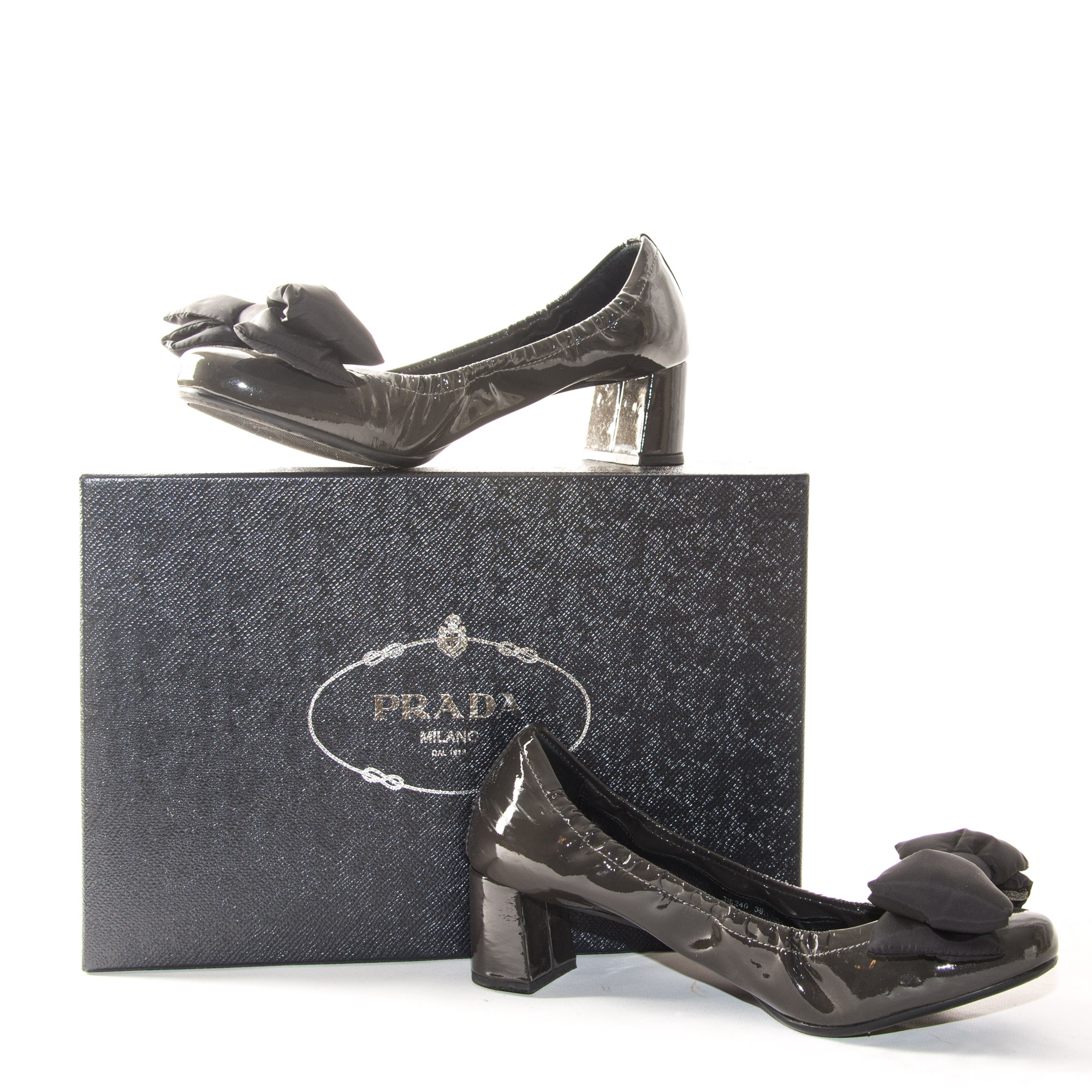 Prada Patent Leather Heels with Bow