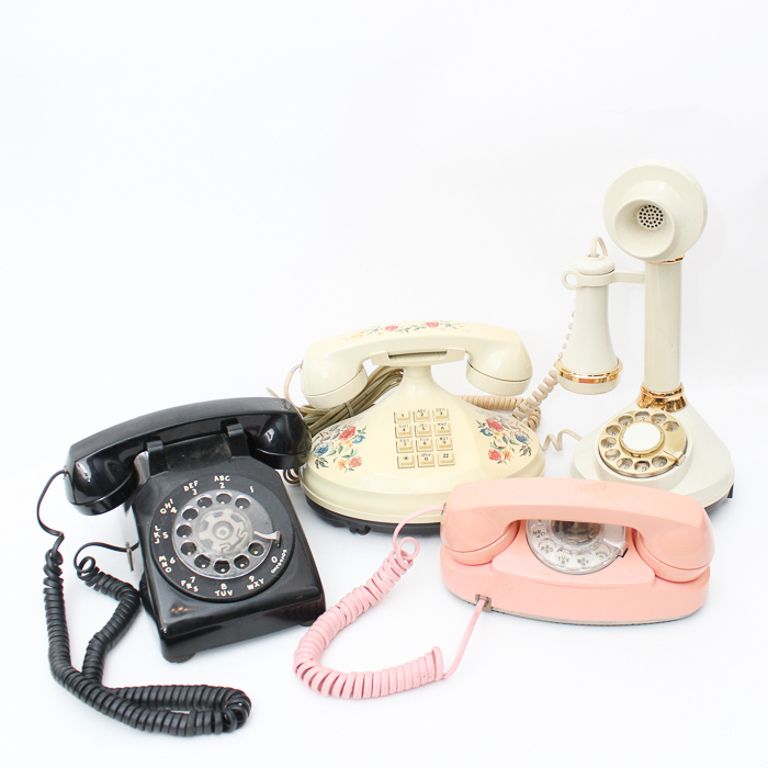 Variety of Vintage Telephones