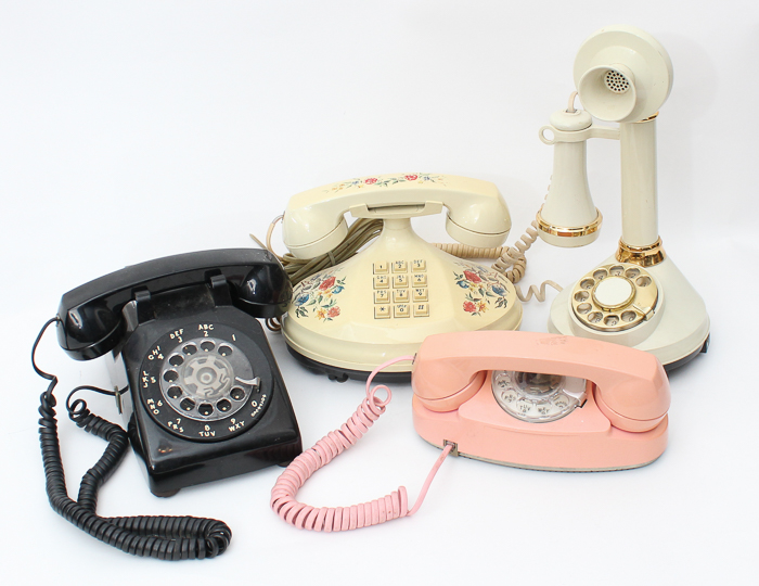 Variety of Vintage Telephones