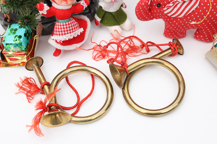 Bag of Vintage Christmas Ornaments and Decor