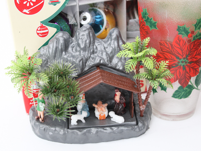 Bag of Vintage Christmas Ornaments and Decor