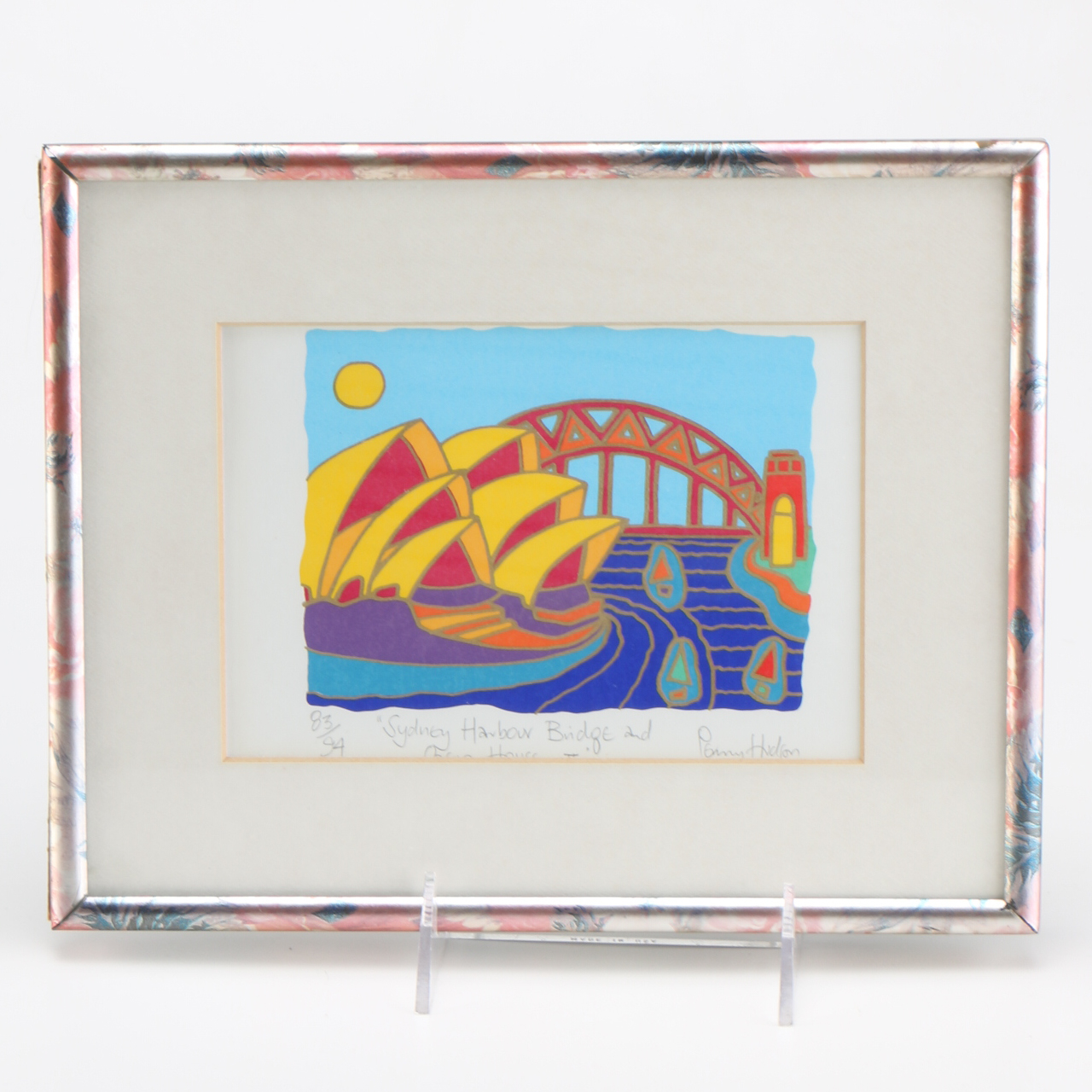 Hudson Framed "Sydney Harbor Bridge and Opera House" Serigraph