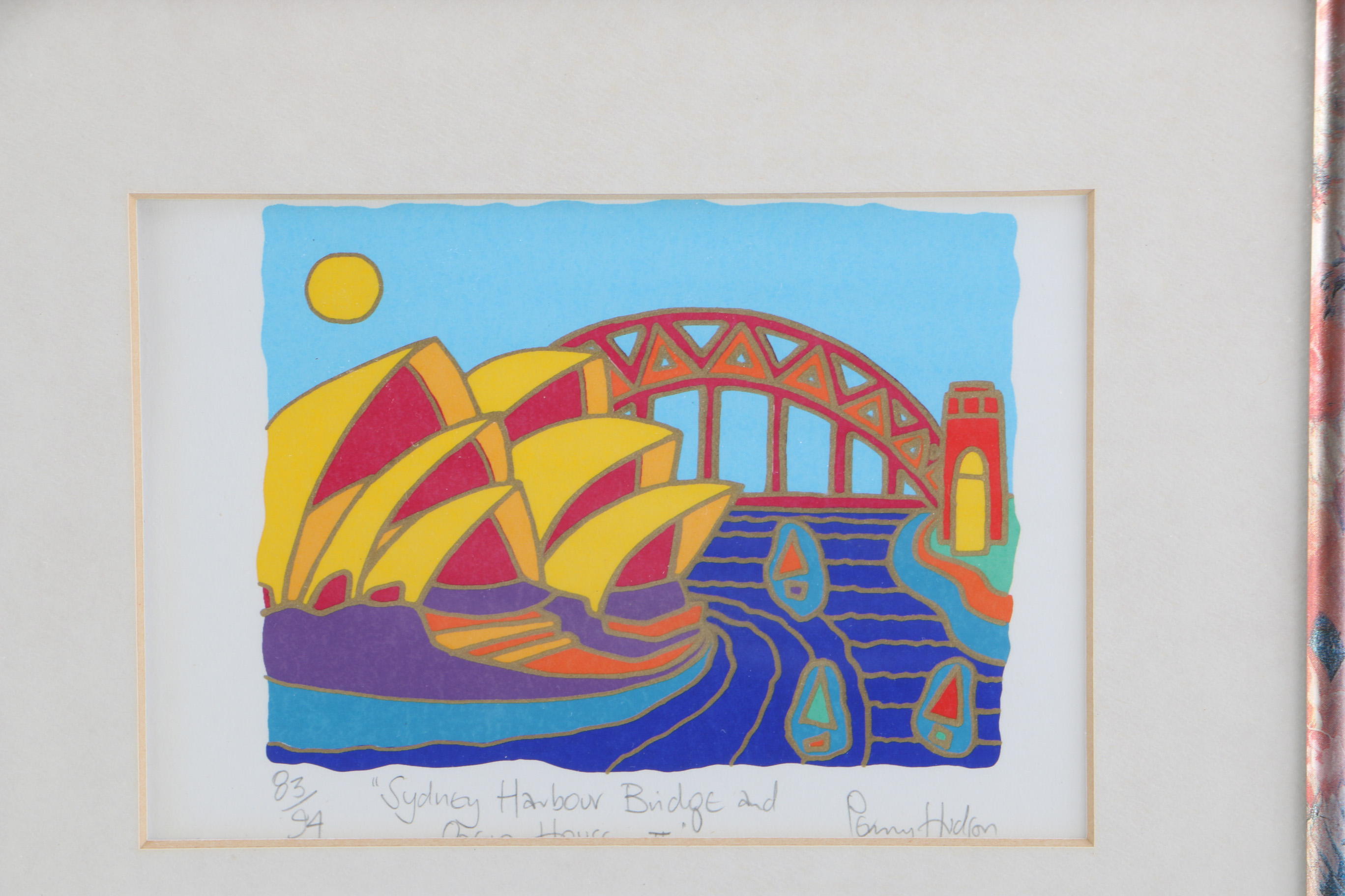 Hudson Framed "Sydney Harbor Bridge and Opera House" Serigraph