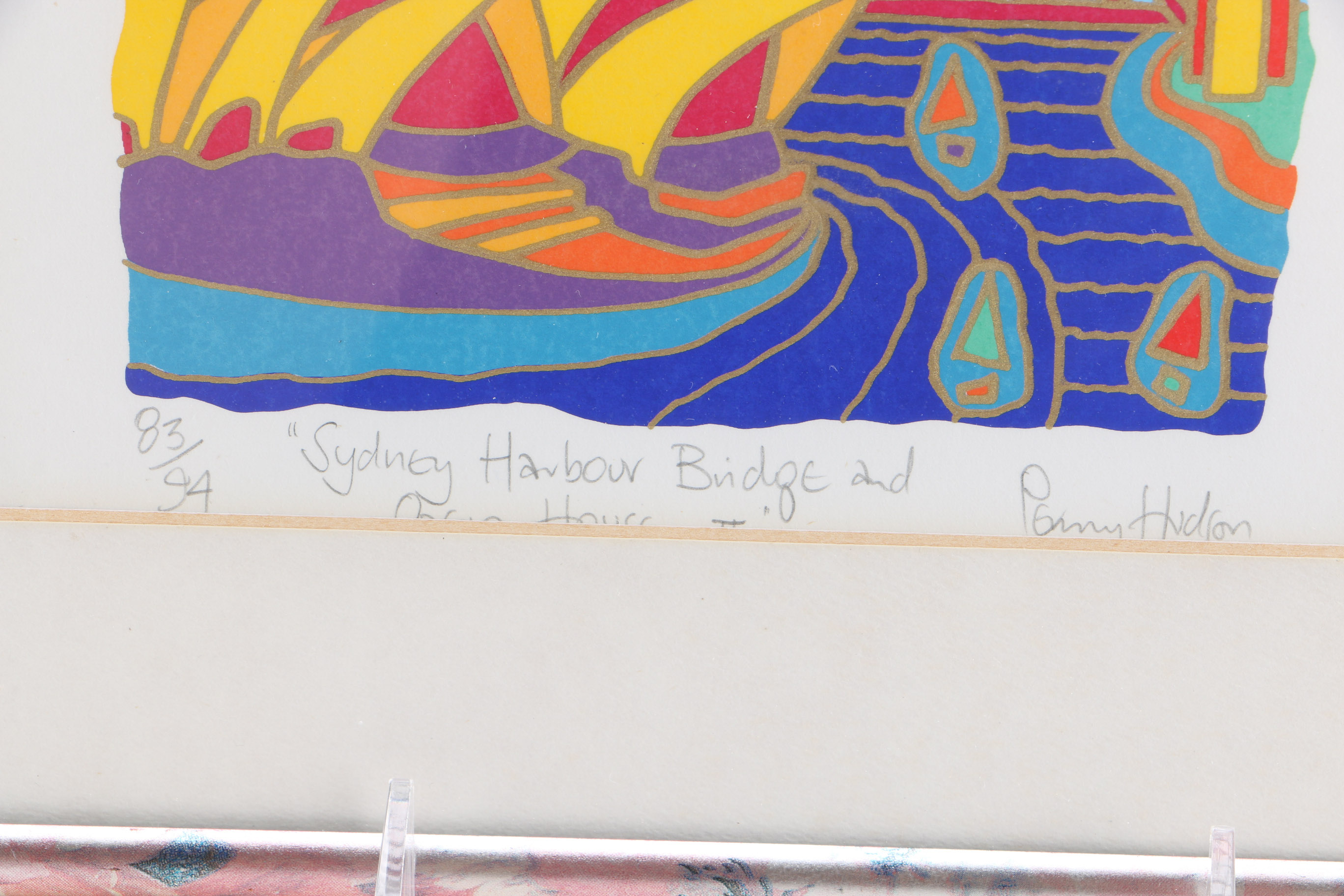 Hudson Framed "Sydney Harbor Bridge and Opera House" Serigraph