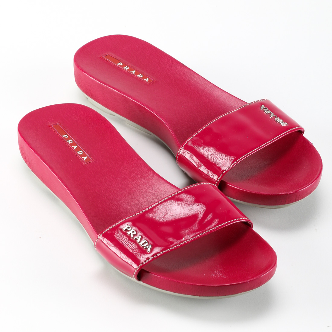 Bright Pink Prada Slide Sandals