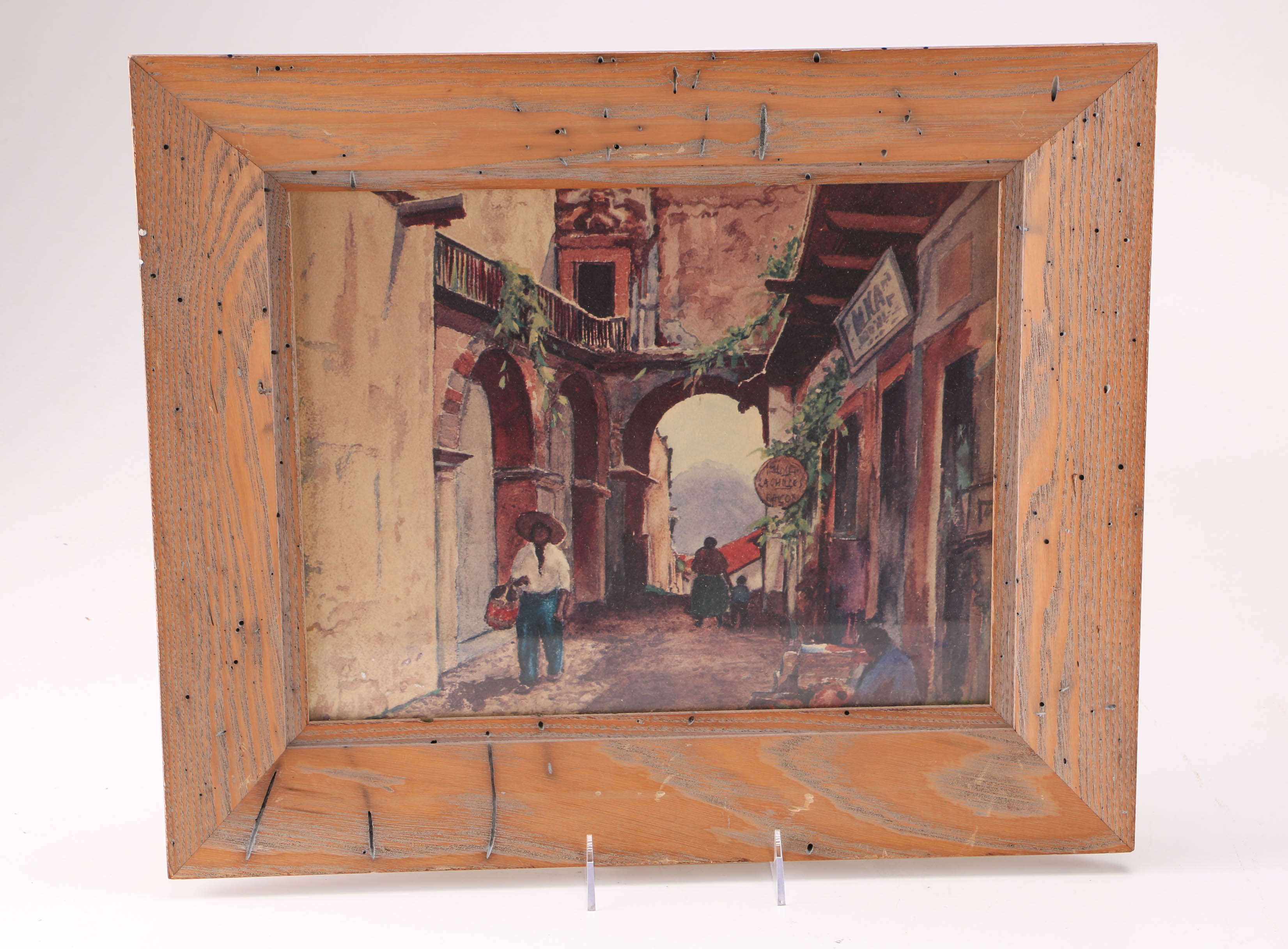 Dick Crocker Pair of Offset Lithographs Mexican Street Scene